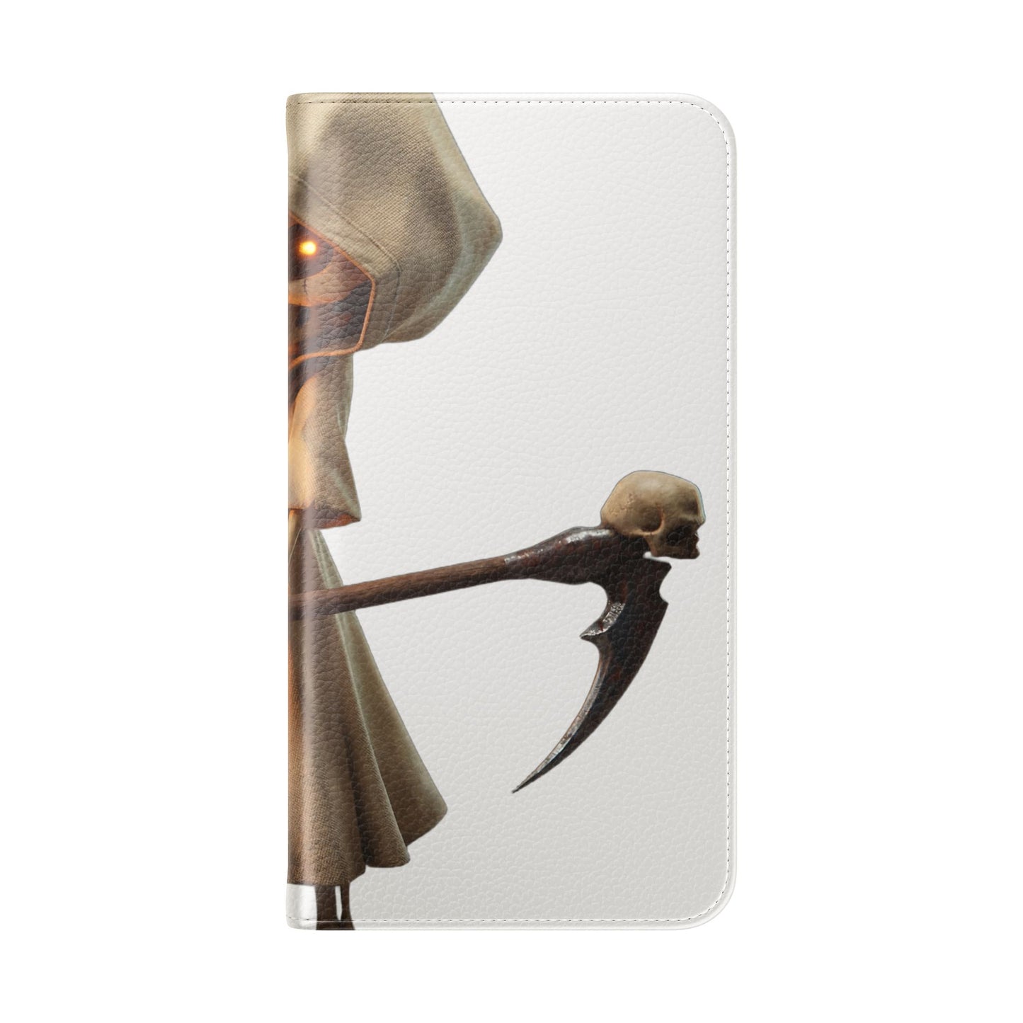 Lantern-Bearing Sentinel Flip Cases – Hooded Guardian with Scythe and Warm Glow