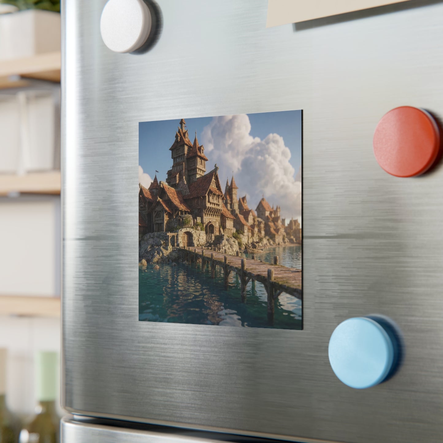 Harbor’s Edge Castle Magnet – Sunset Wharf Dreamscape