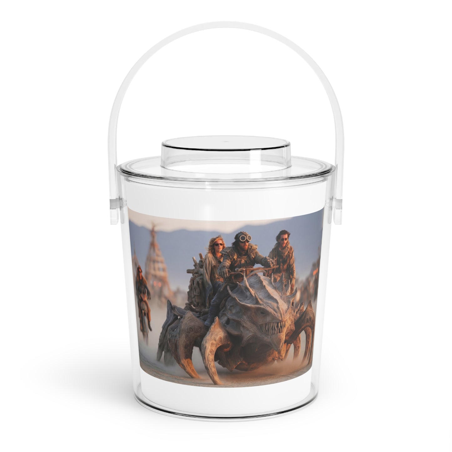 Desert Safari Riders Ice Bucket with Tongs – Sunset Dust and Steel Fangs