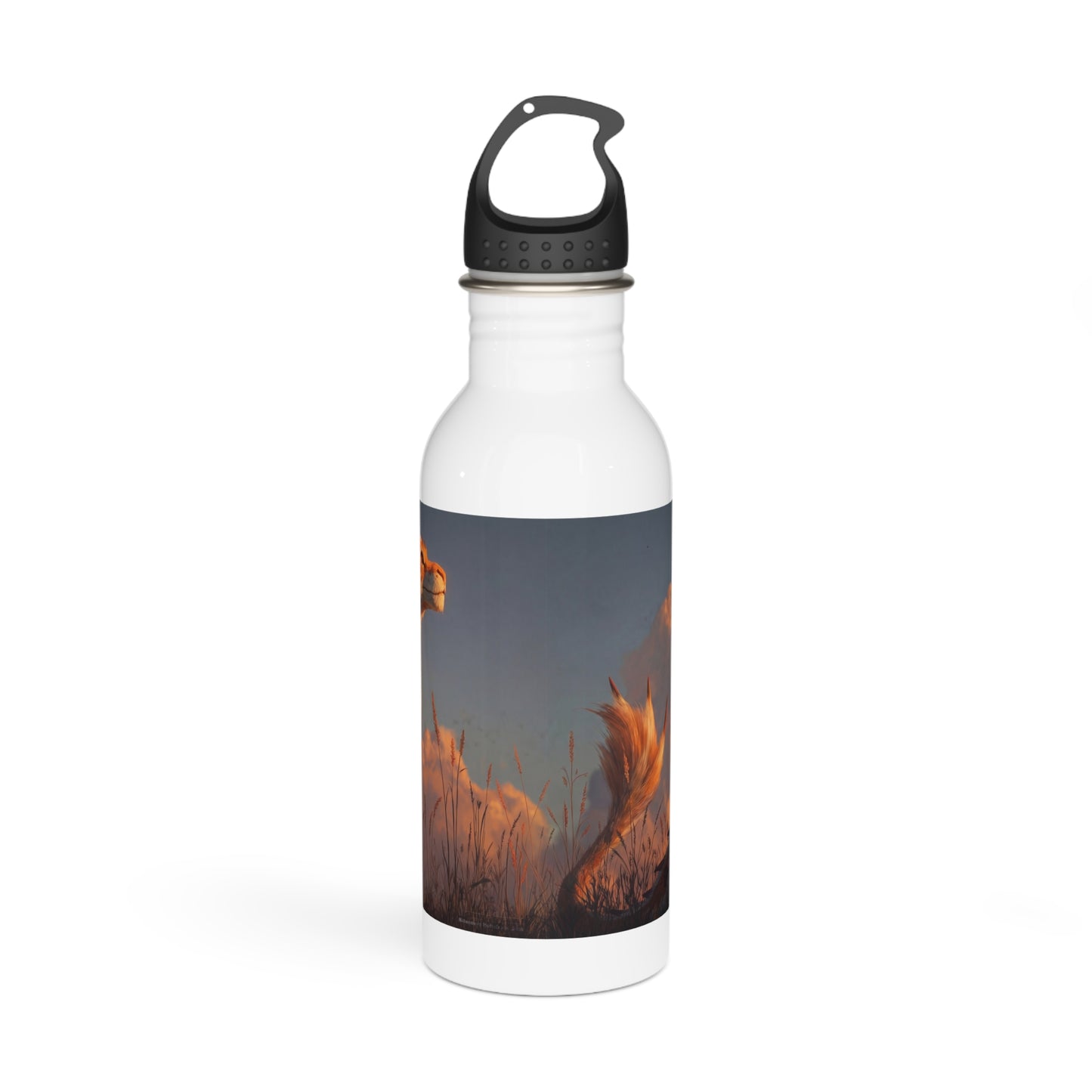 Sunset Dragon Stainless Steel Water Bottle – Warm Ember Guardian