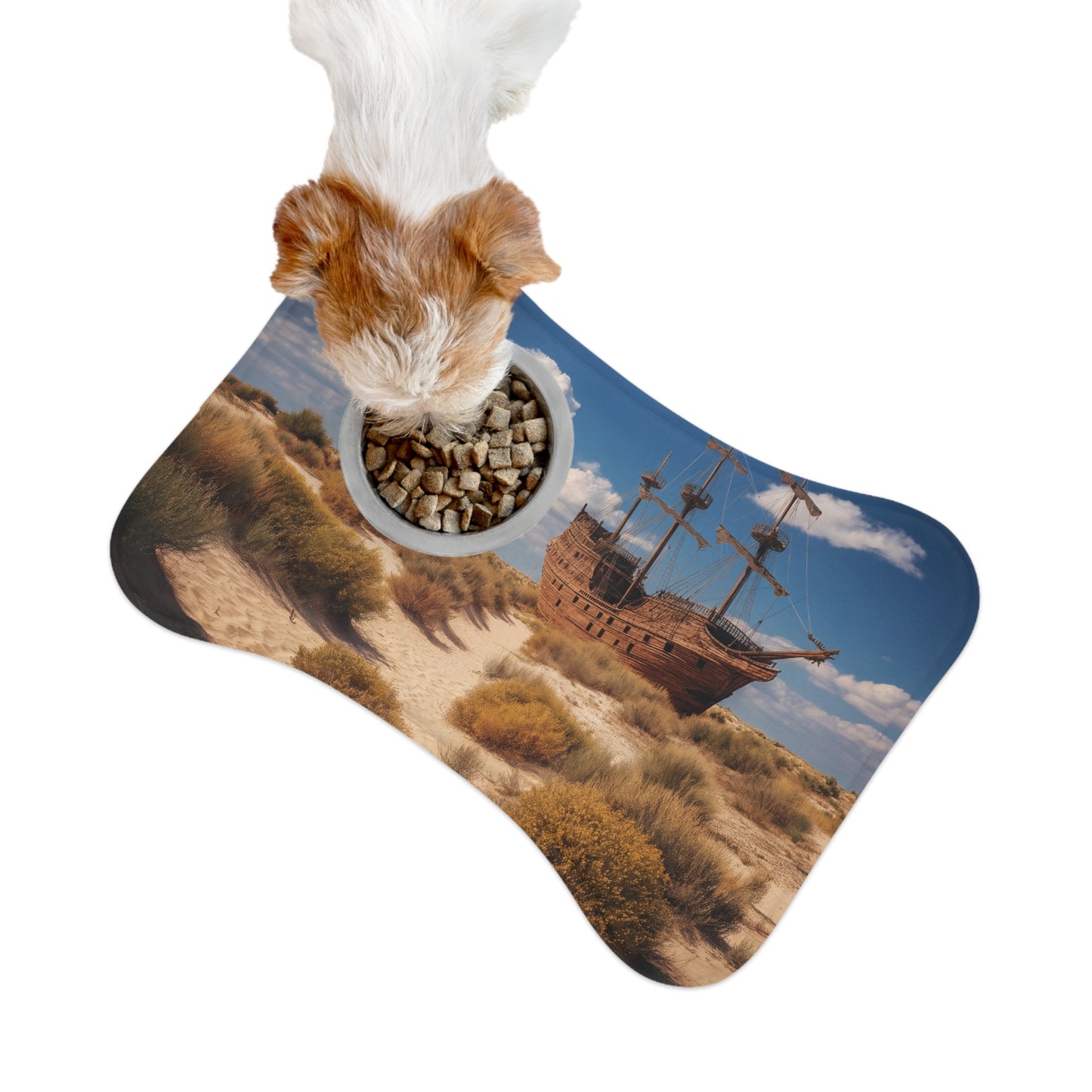 Desert Shipwreck Pet Feeding Mats – Timeless Maritime Legend Art
