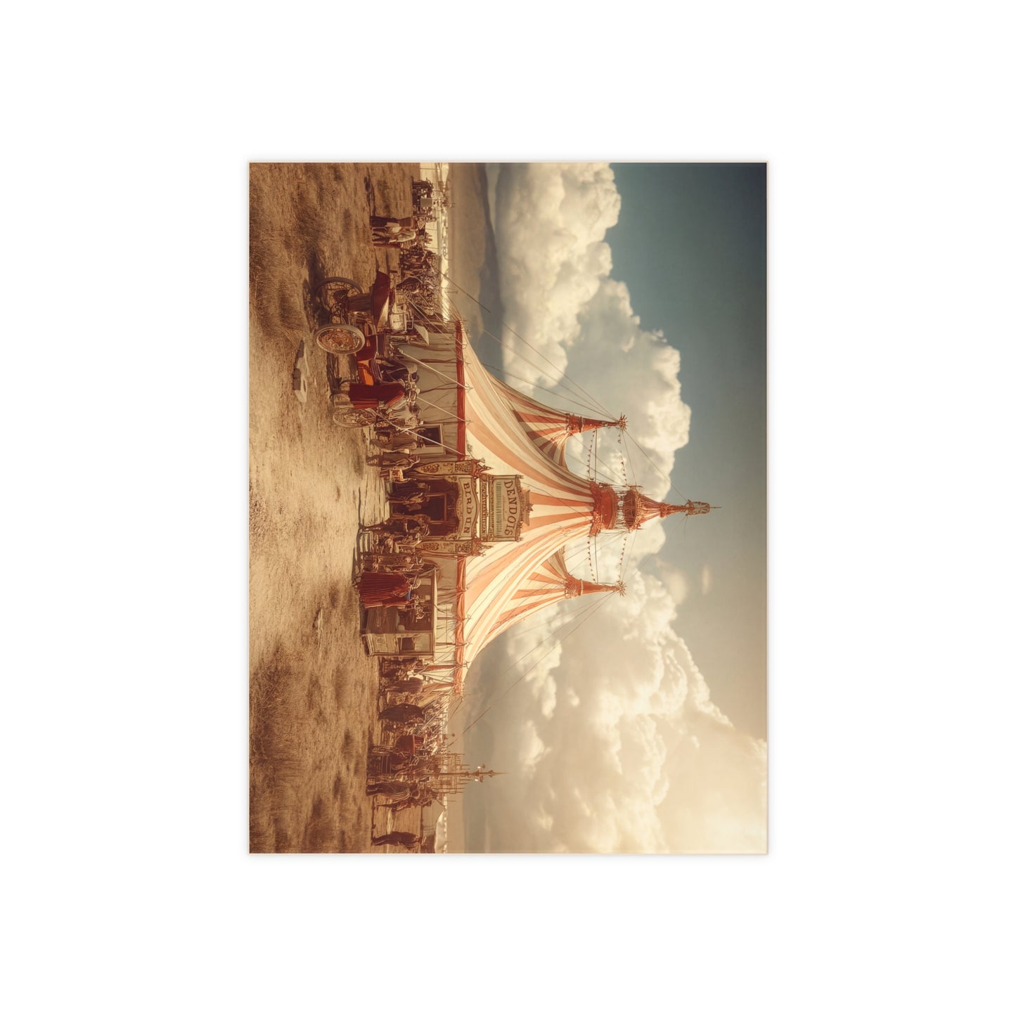 Grand Circus Tent Ceramic Photo Tile – Sunset Spectacle of Wonder