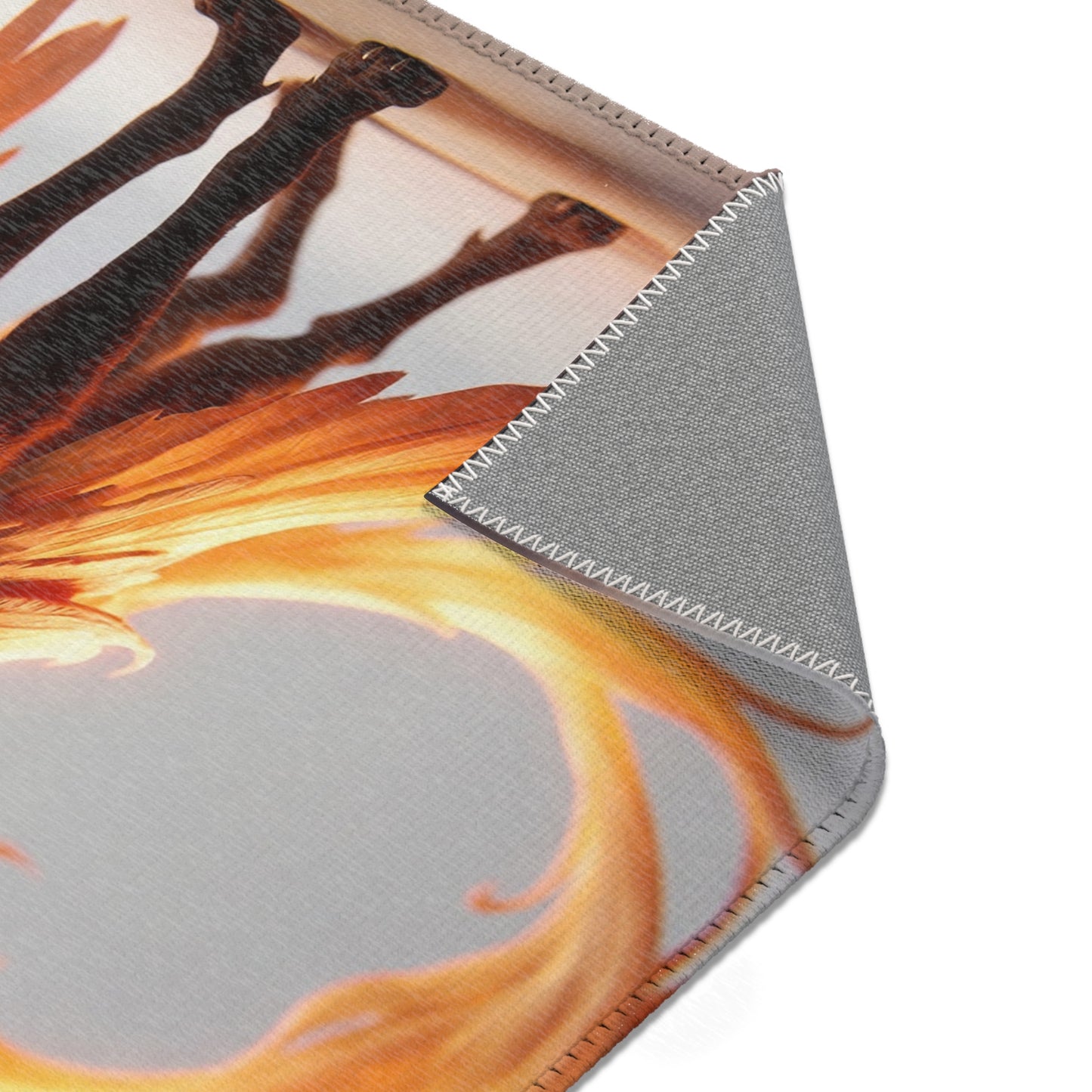 Phoenix Fox Area Rug – Amber Winged Flame Guardian