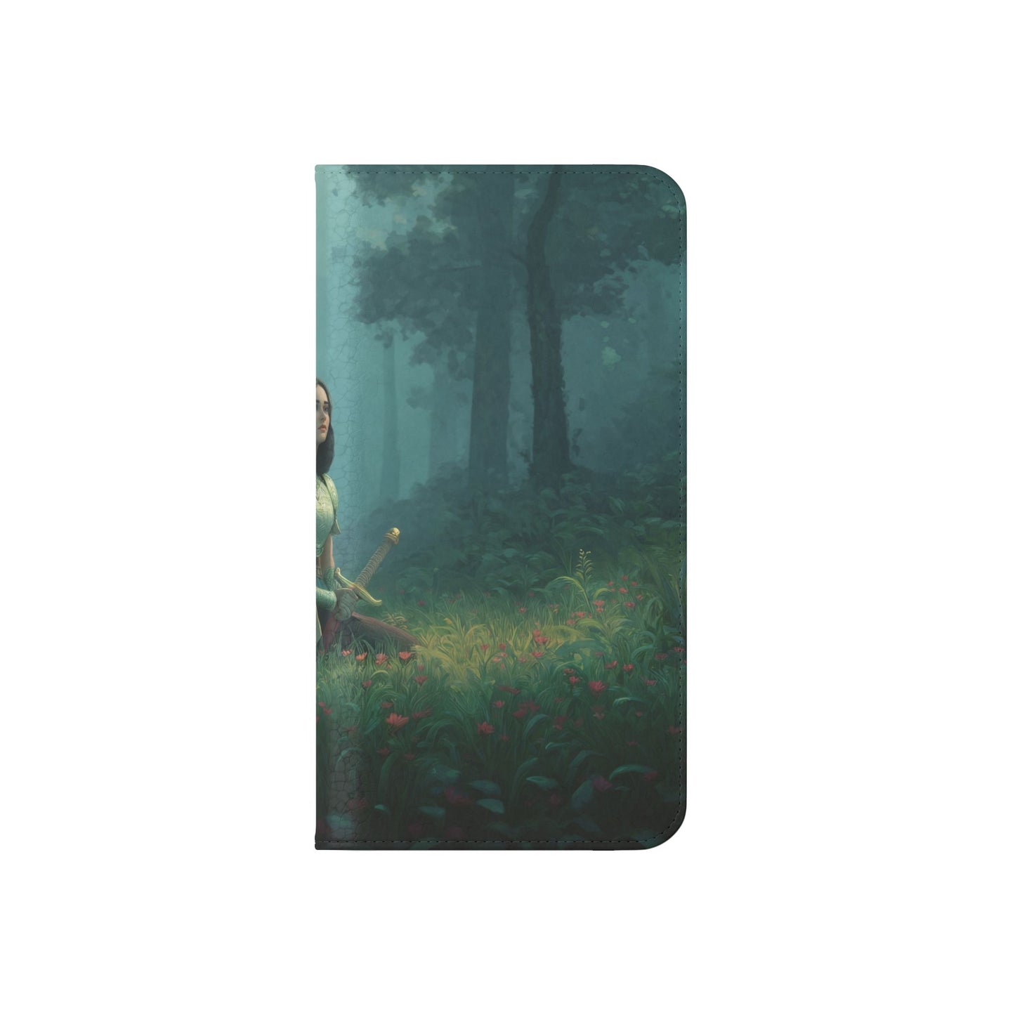 Woodland Sentinel Flip Cases – Green Knight in Misty Grove