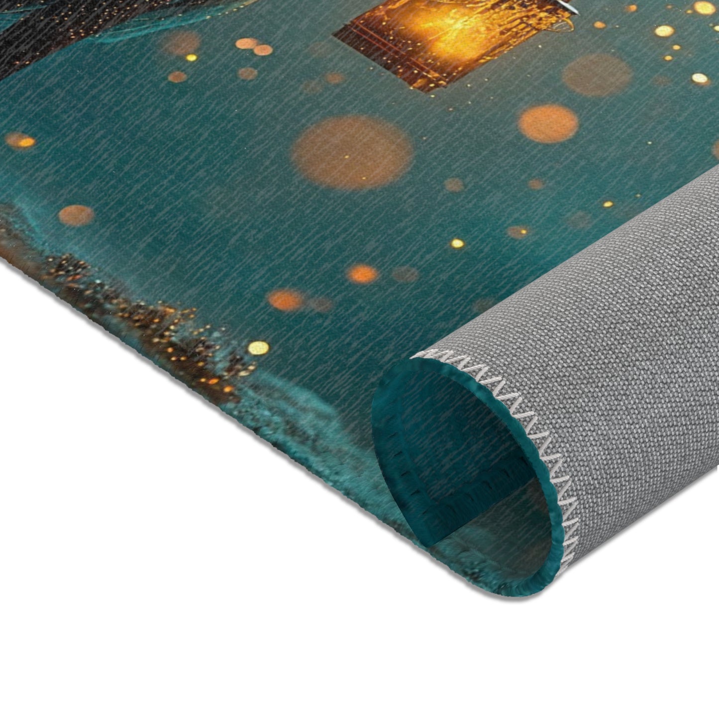 Lantern-Fairy Forest Rug – Glow-Woven Twilight Dreamscape