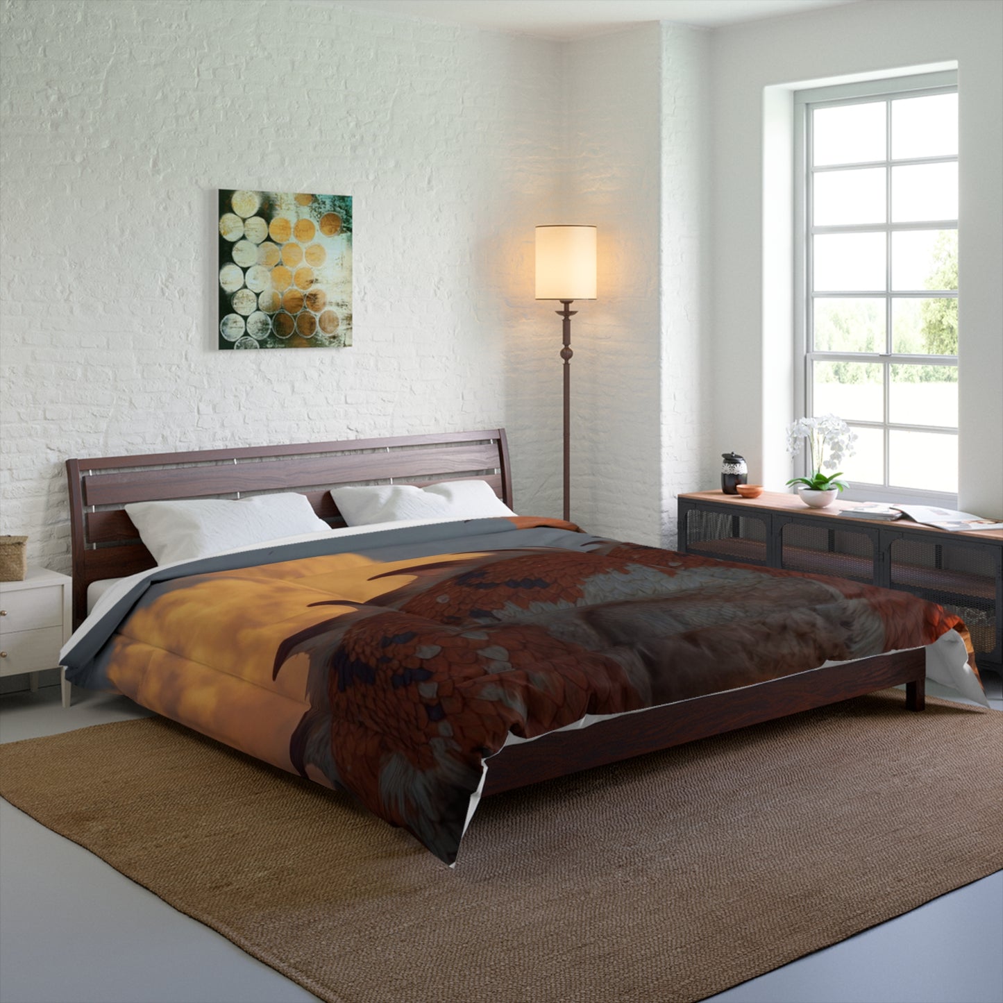 Sunset Dragon Comforter – Warm Ember Guardian Dreamscape