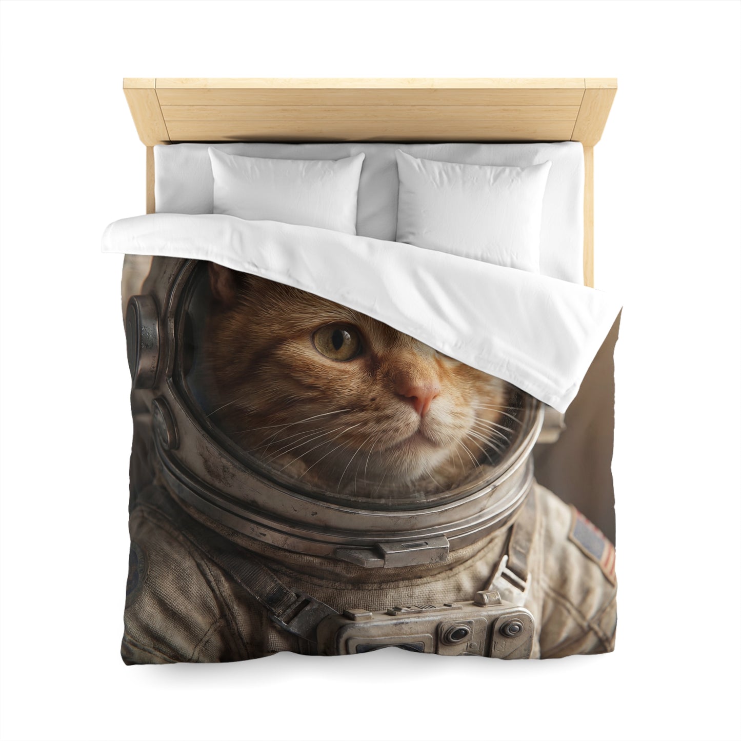 Astronaut Cat Microfiber Duvet Cover – Whiskers in the Starscape
