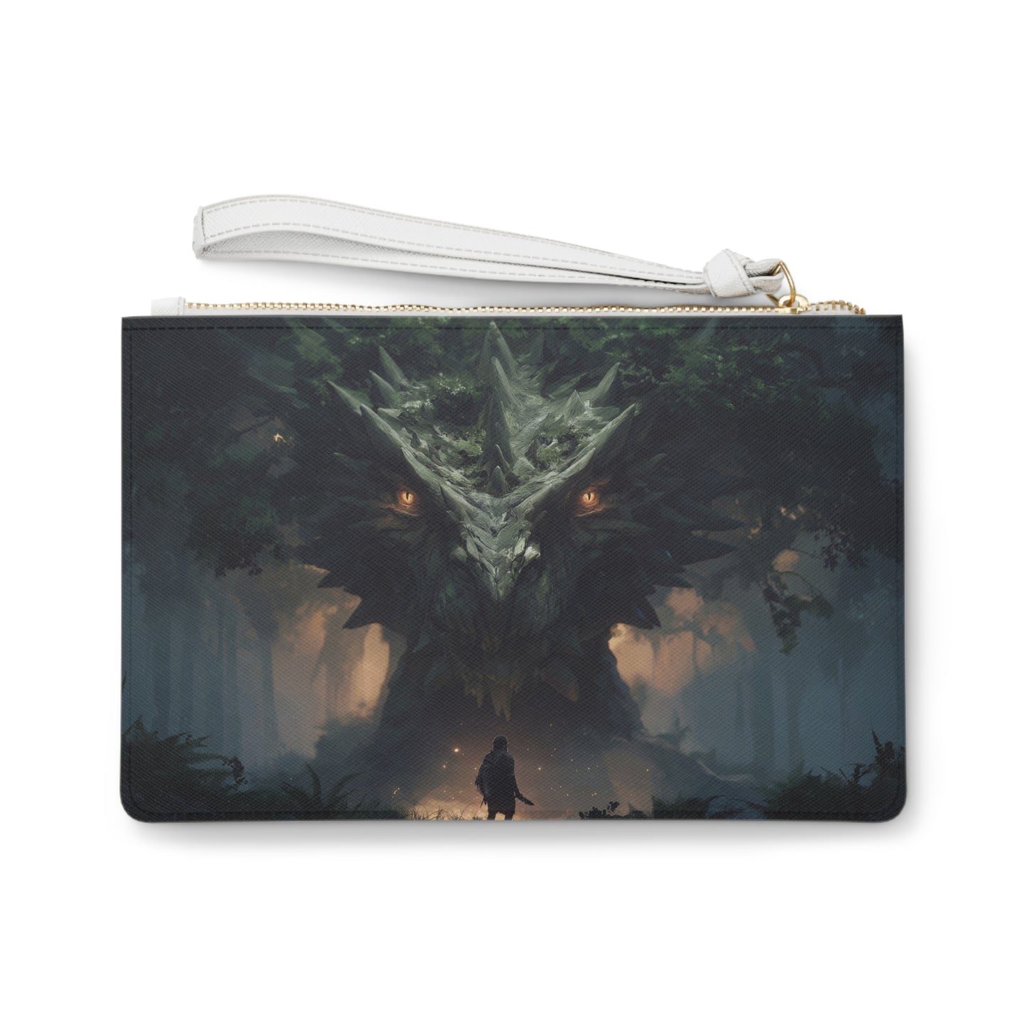 Ancient Dragon Sentinel Clutch Bag – Moss-Covered Forest Guardian