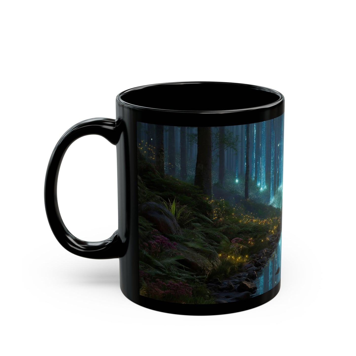 Celestial Forest Stream Mug – Azure Lightfall Dreamscape
