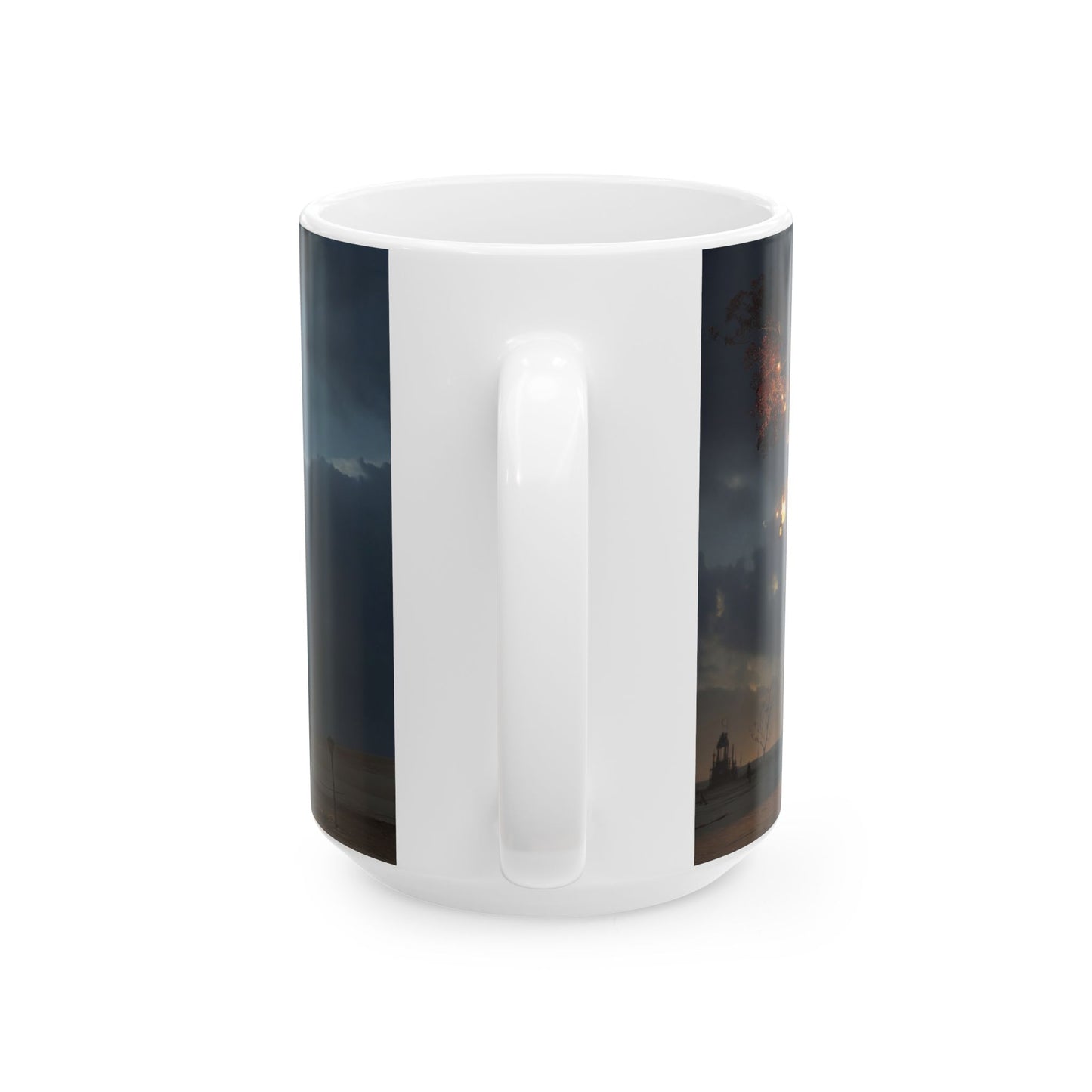 Lantern Tree Ceramic Mug – Desert Night Glow in a Gilded Canopy