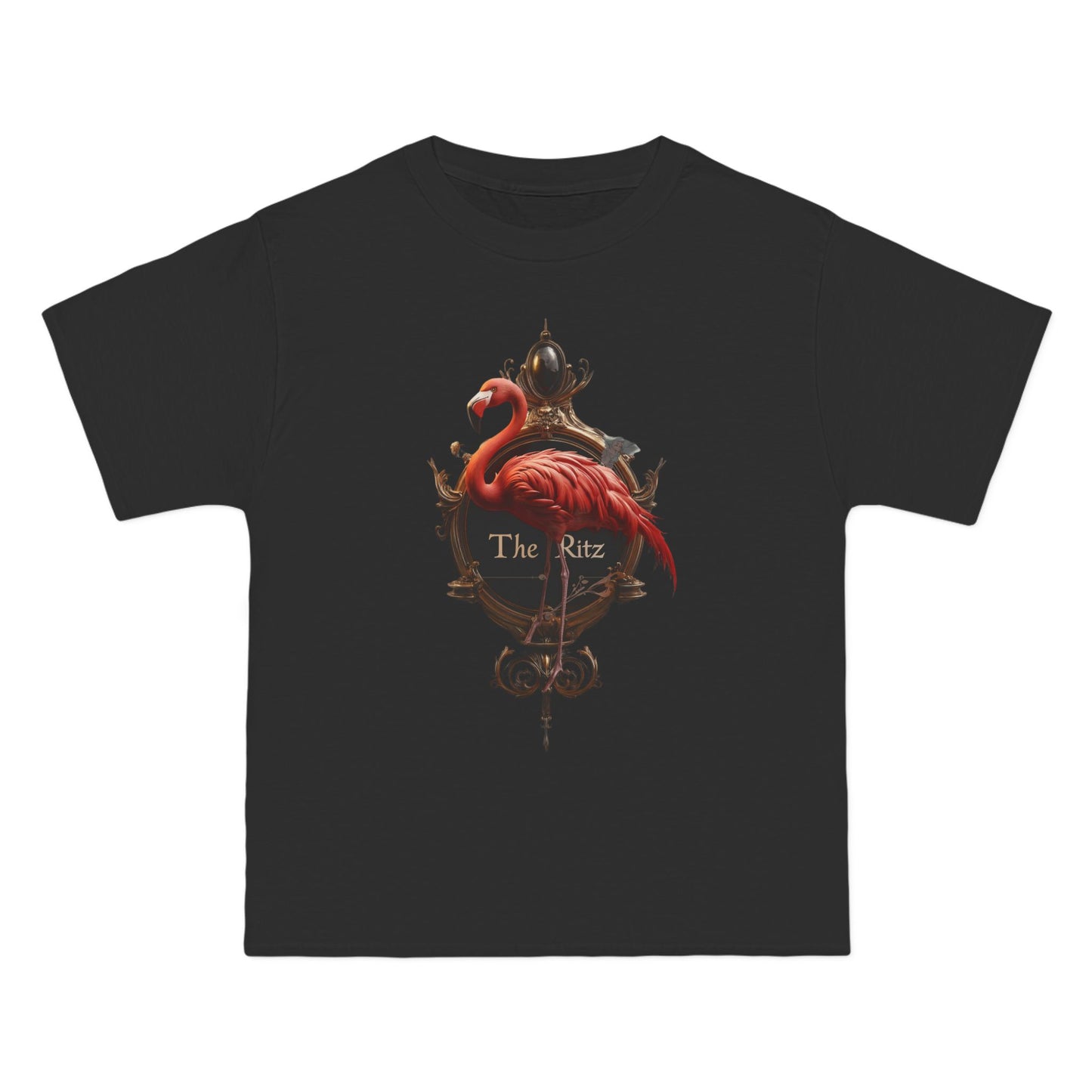 Regal Flamingo The Ritz Tee – Velvet Crimson & Antique Gold Ornate Frame