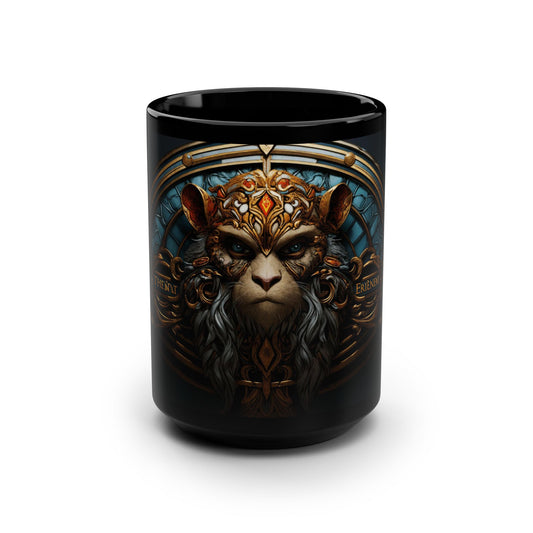 Ornate Lion Warrior Mug - Fantasy Art Print