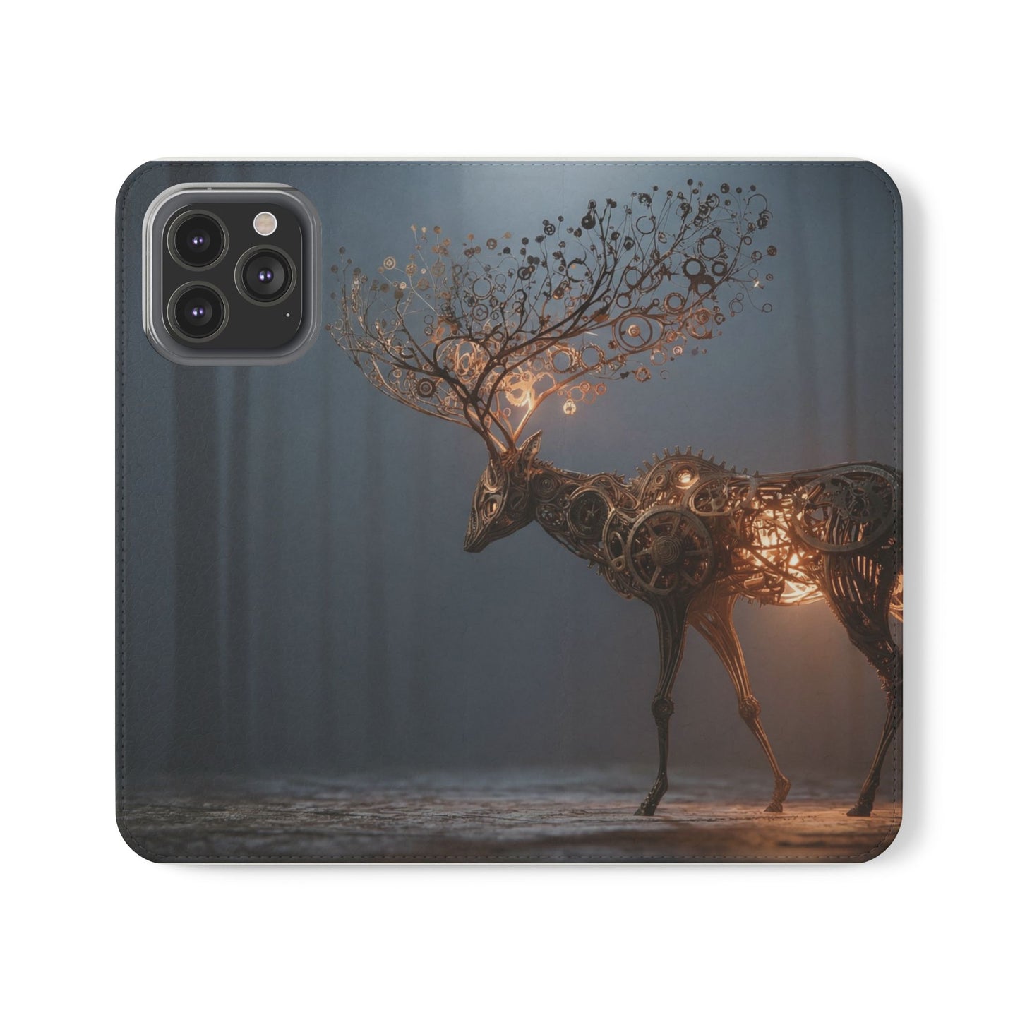 Mechanical Deer Flip Cases – Gears and Twilight Forest Guardian