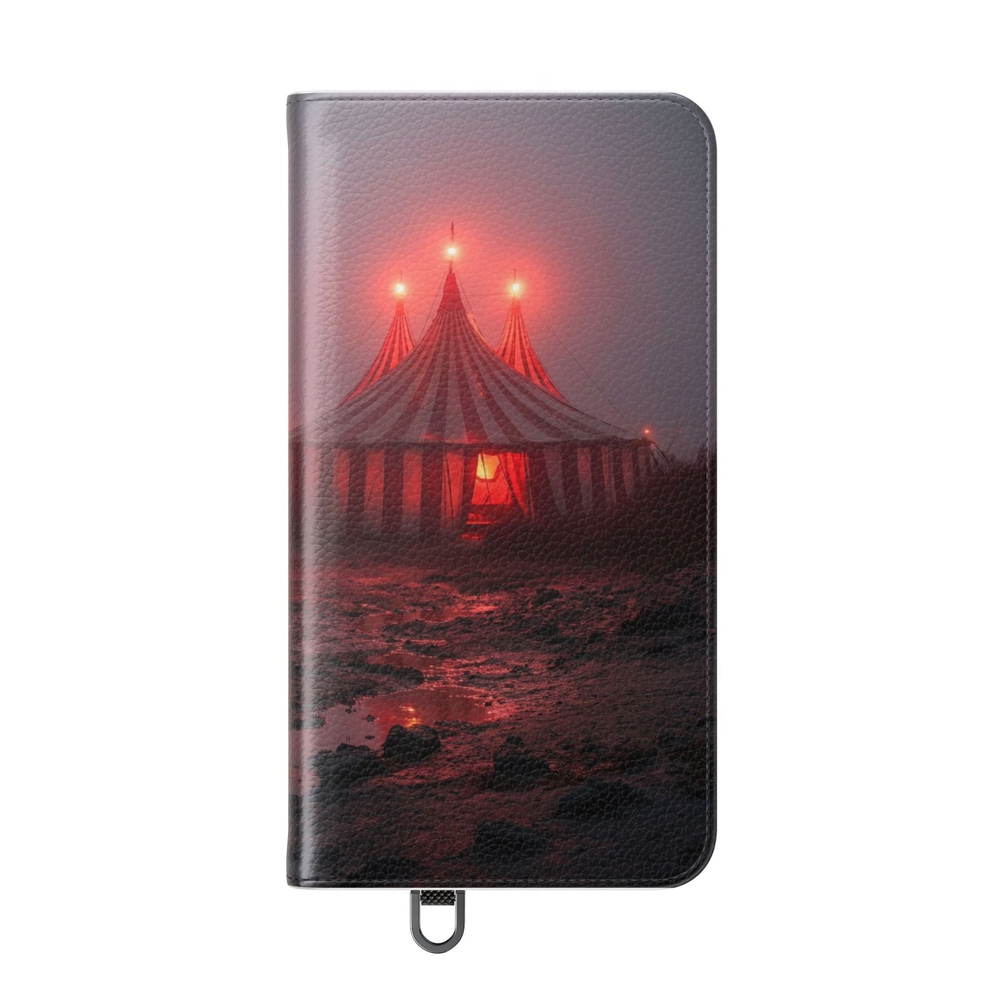 Crimson Circus Tent Flip Cases – Misty Coastside Lantern Scene