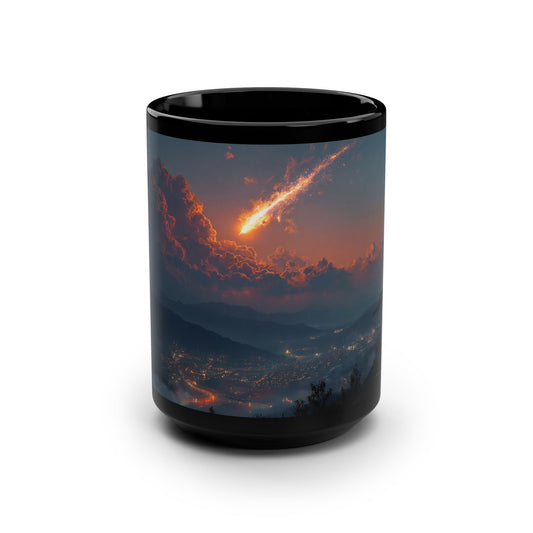 Burning Meteor Black Mug, 15oz – Valley Lights & Stormy Sky