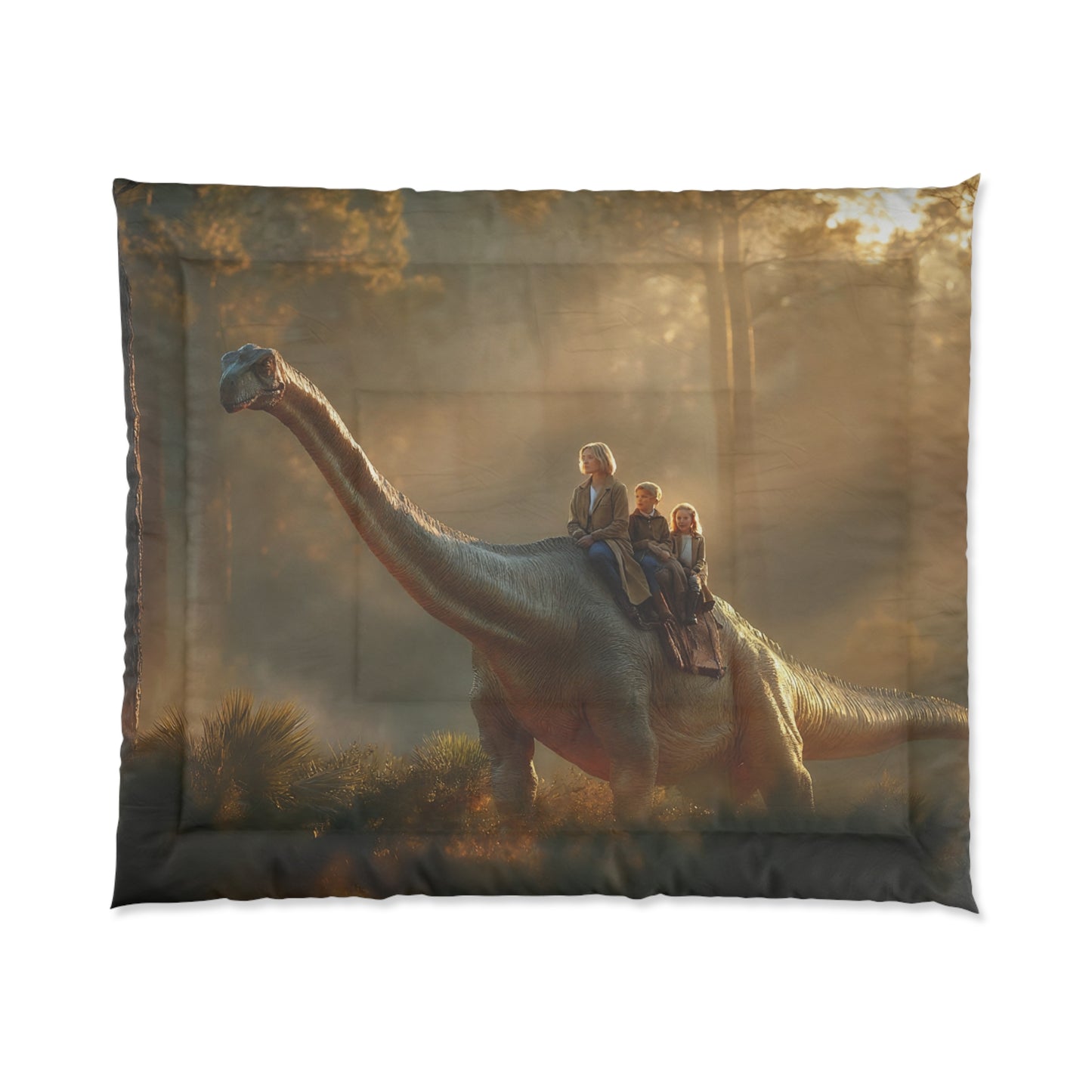 Dinosaur Rider Comforter – Golden Dawn Forest Ride