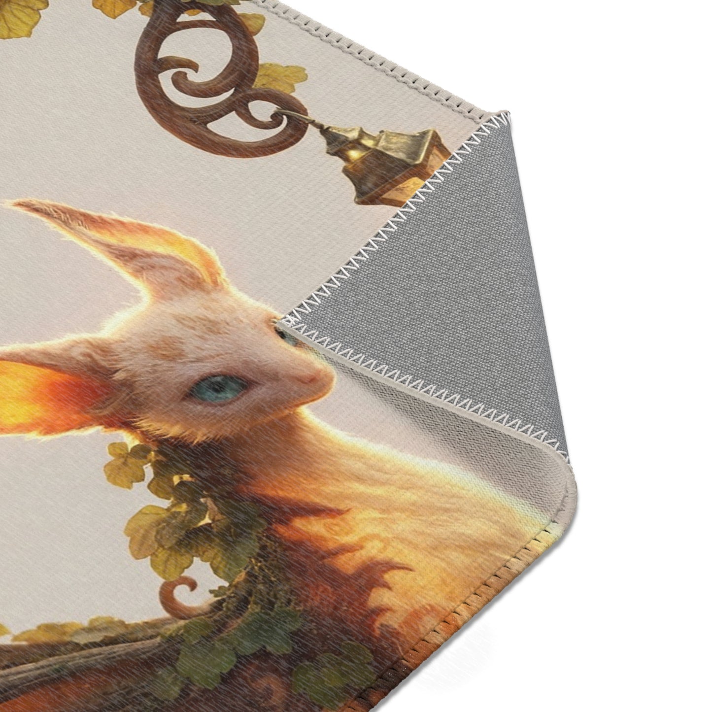 Whimsical Lantern Arch Rug – Golden Twilight Guardian