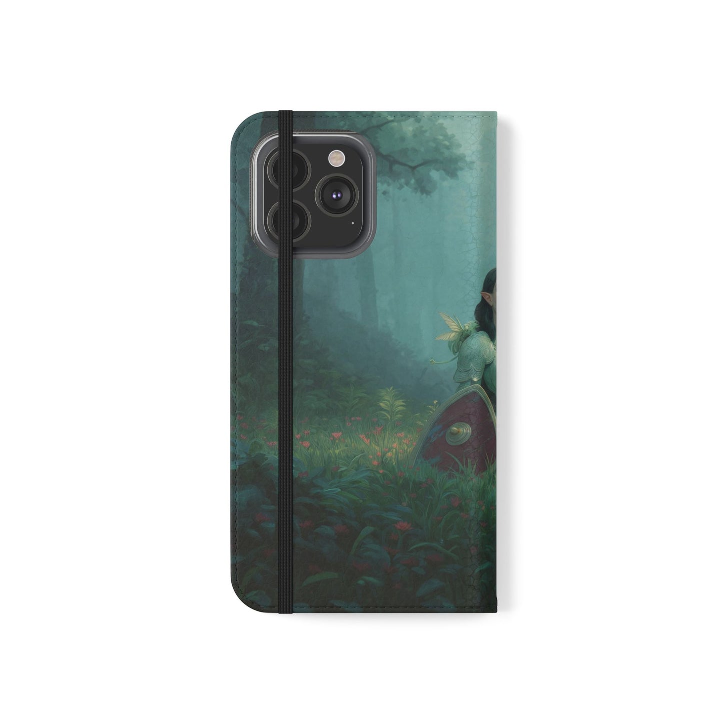 Woodland Sentinel Flip Cases – Green Knight in Misty Grove