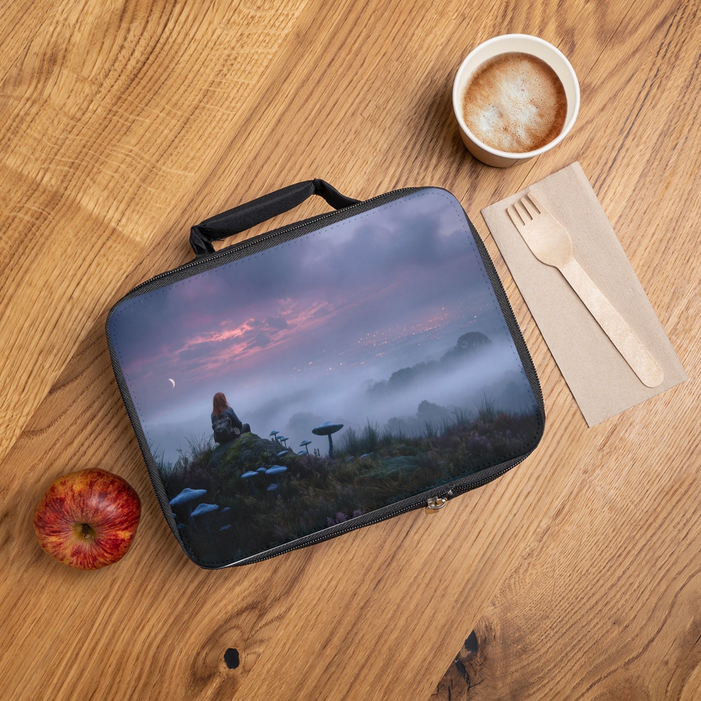 Twilight Mycophile Lunch Bag – Whispering Forest & City Lights