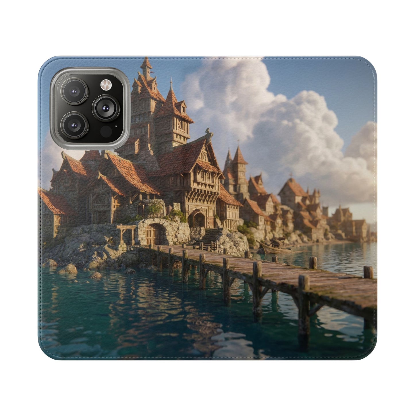 Cobblestone Harbor Flip Cases – Timber Town Seaside Walkway