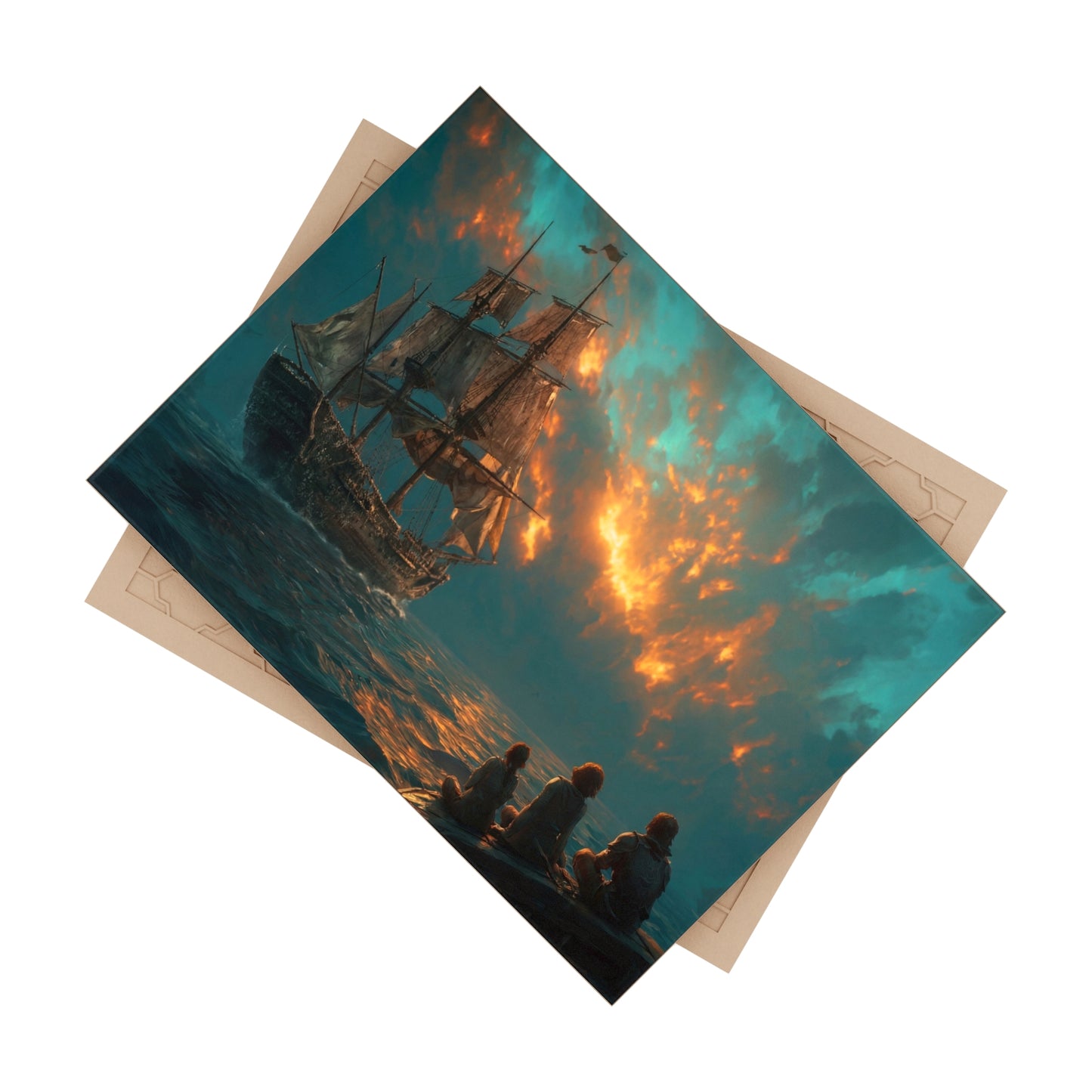 Sunset Sailors Ceramic Photo Tile – Whispers of the Distant Horizon