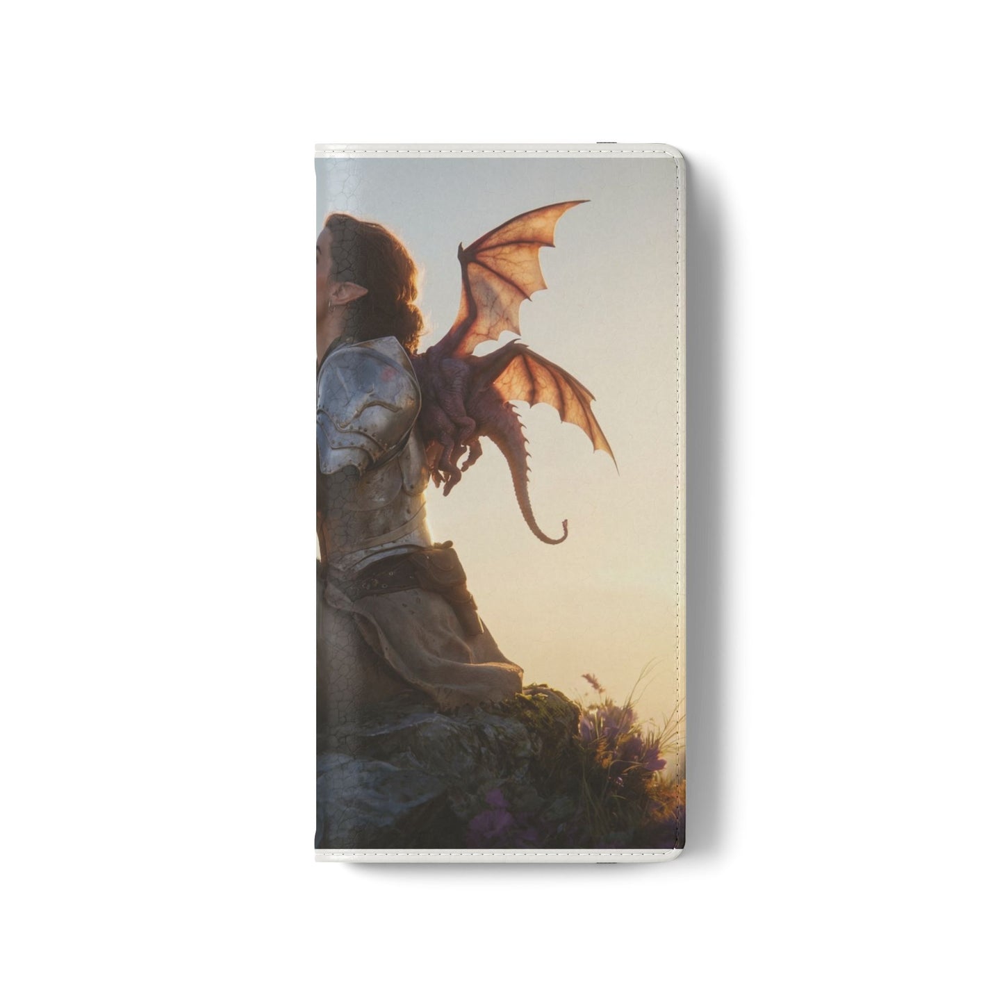 Dragon Knight Flip Cases – Sunlit Sentinel with Mini Drake and Sword