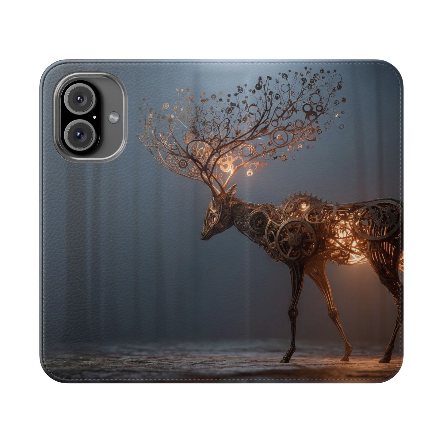 Mechanical Deer Flip Cases – Gears and Twilight Forest Guardian