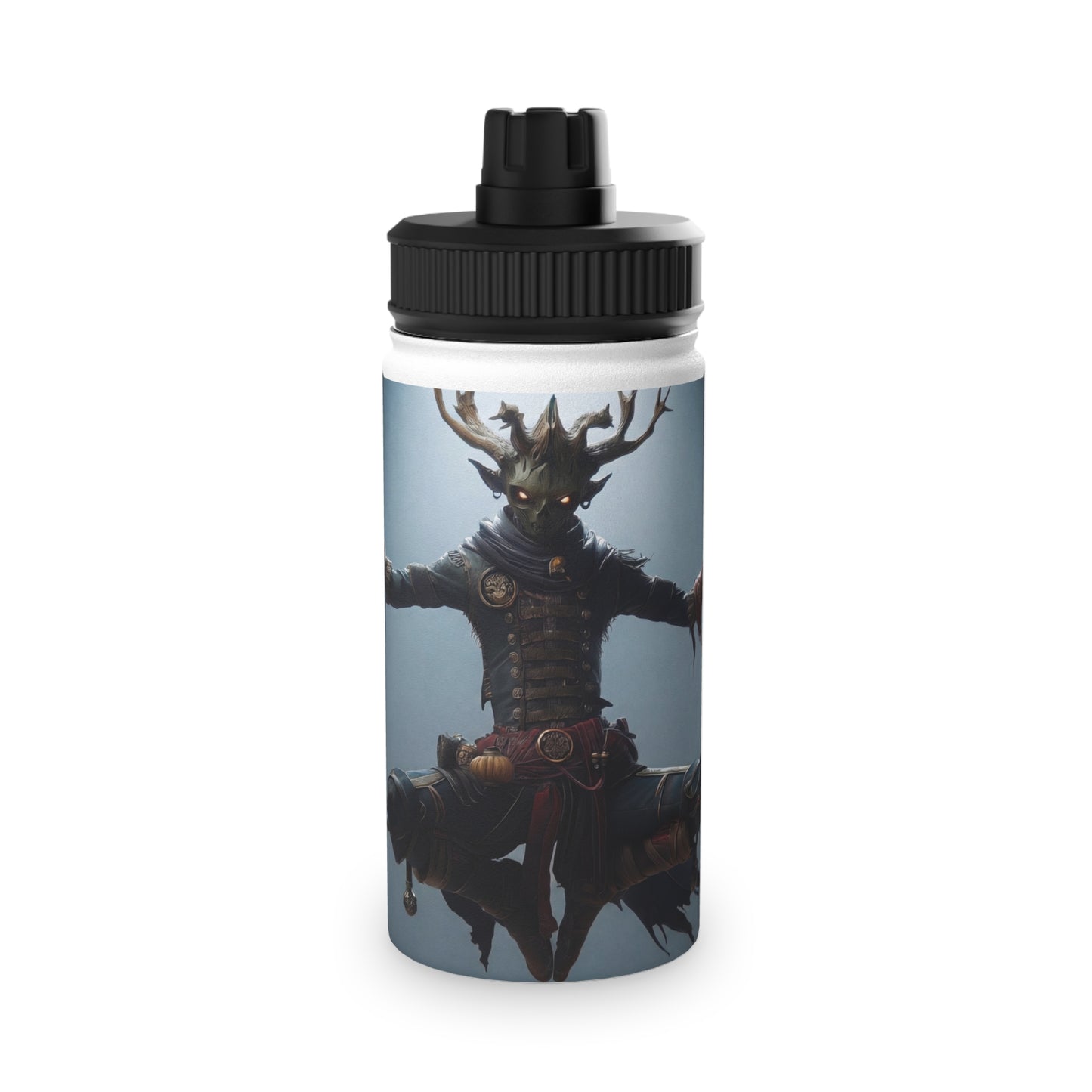 Antlered Sovereign Stainless Steel Water Bottle, Sports Lid – Throne of Whispering Light