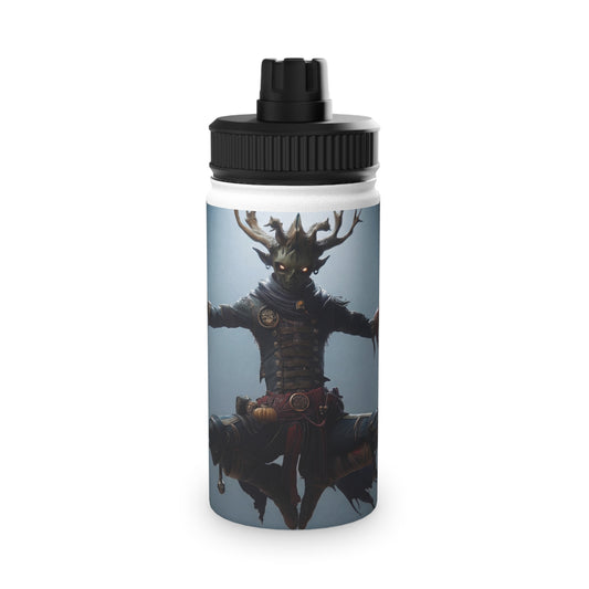 Antlered Sovereign Stainless Steel Water Bottle, Sports Lid – Throne of Whispering Light