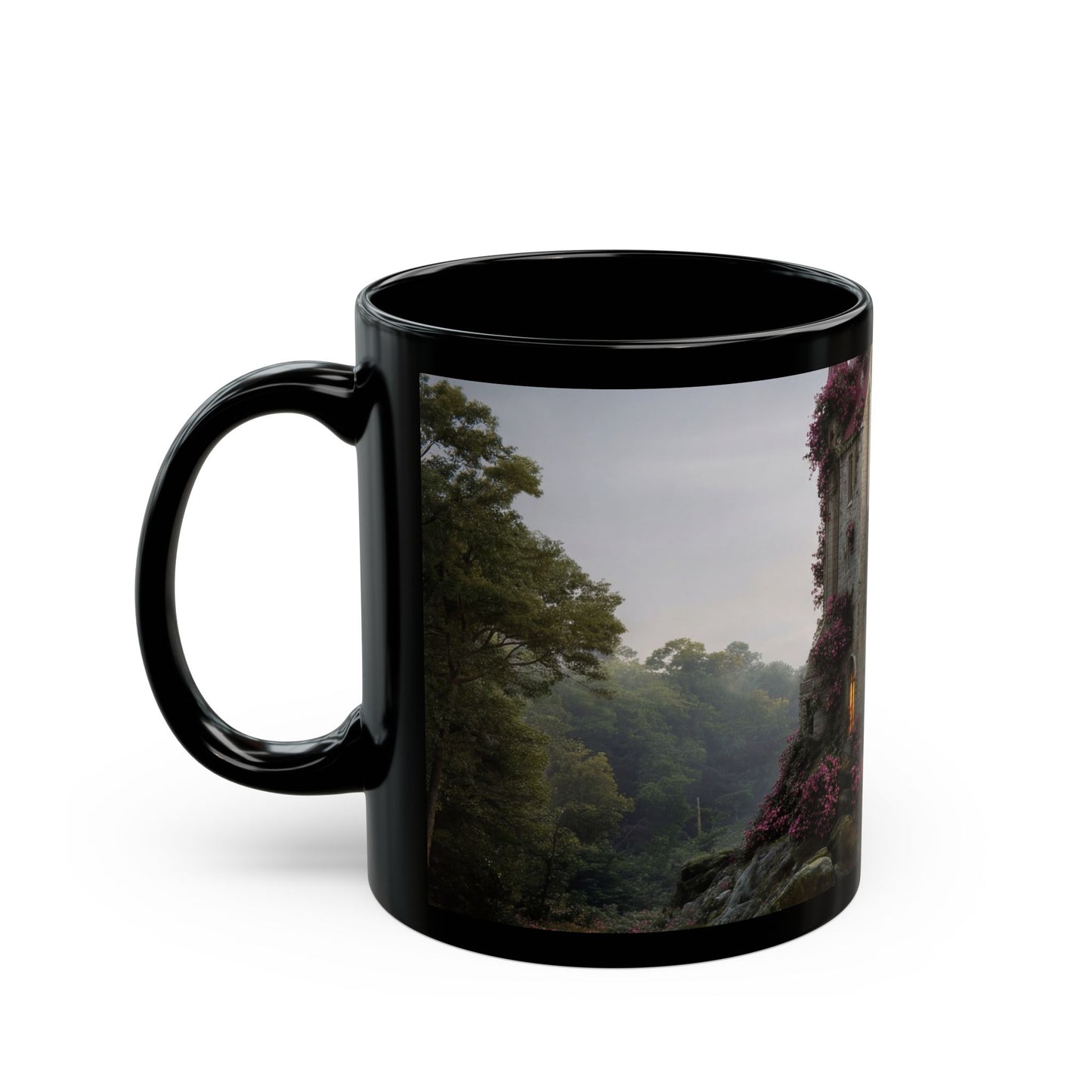 Rose-Spangled Castle Mug – Twilight Bloom Sanctuary