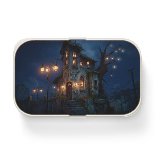 Whimsical Trollskull Cottage Bento Lunch Box – Warm Light in a Wistful Night
