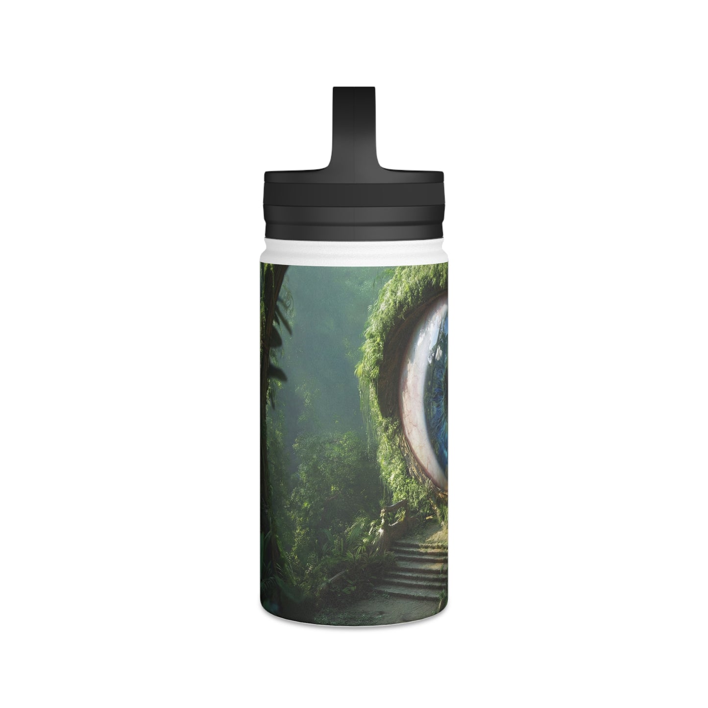 Guardian Forest Eye Water Bottle – Moss-Covered Watcher of the Verdant Path