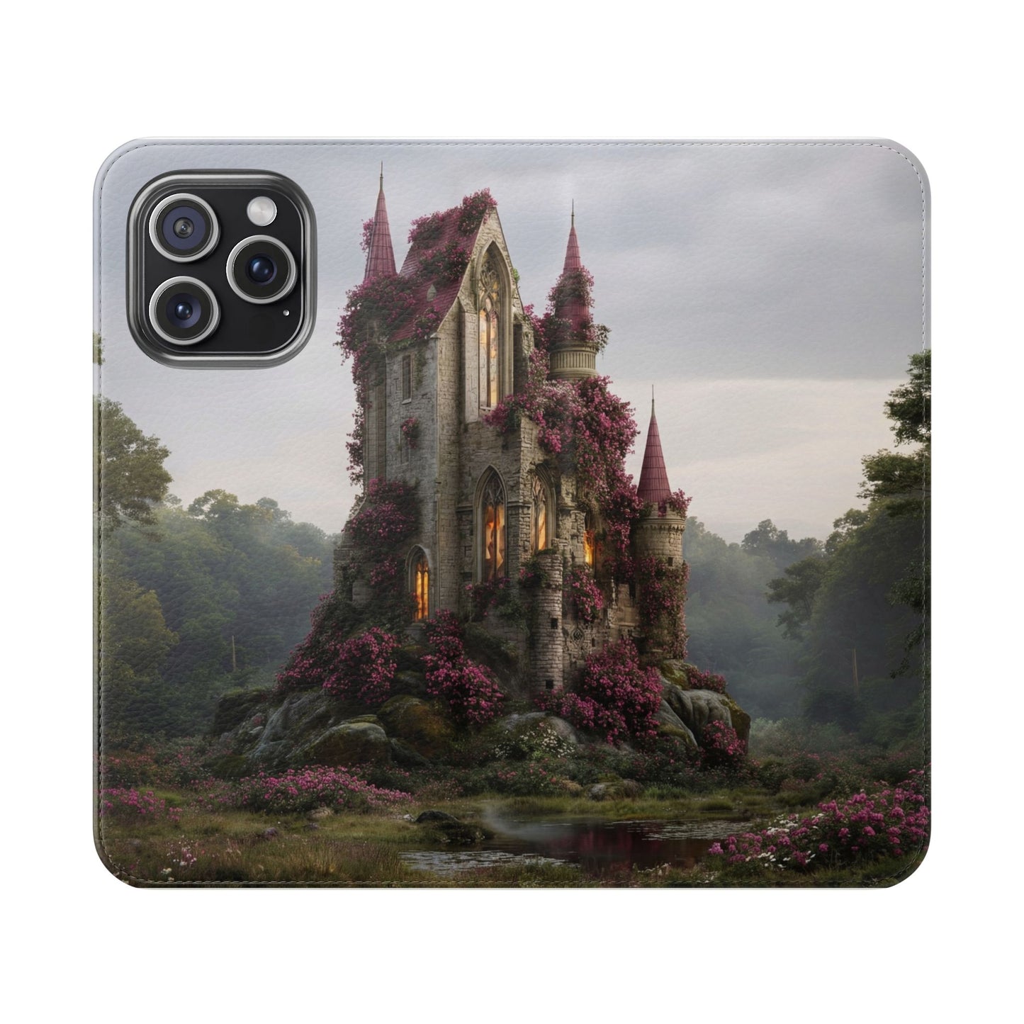 Blossom Spire Flip Cases – Pink Ivy Gothic Castle Cover