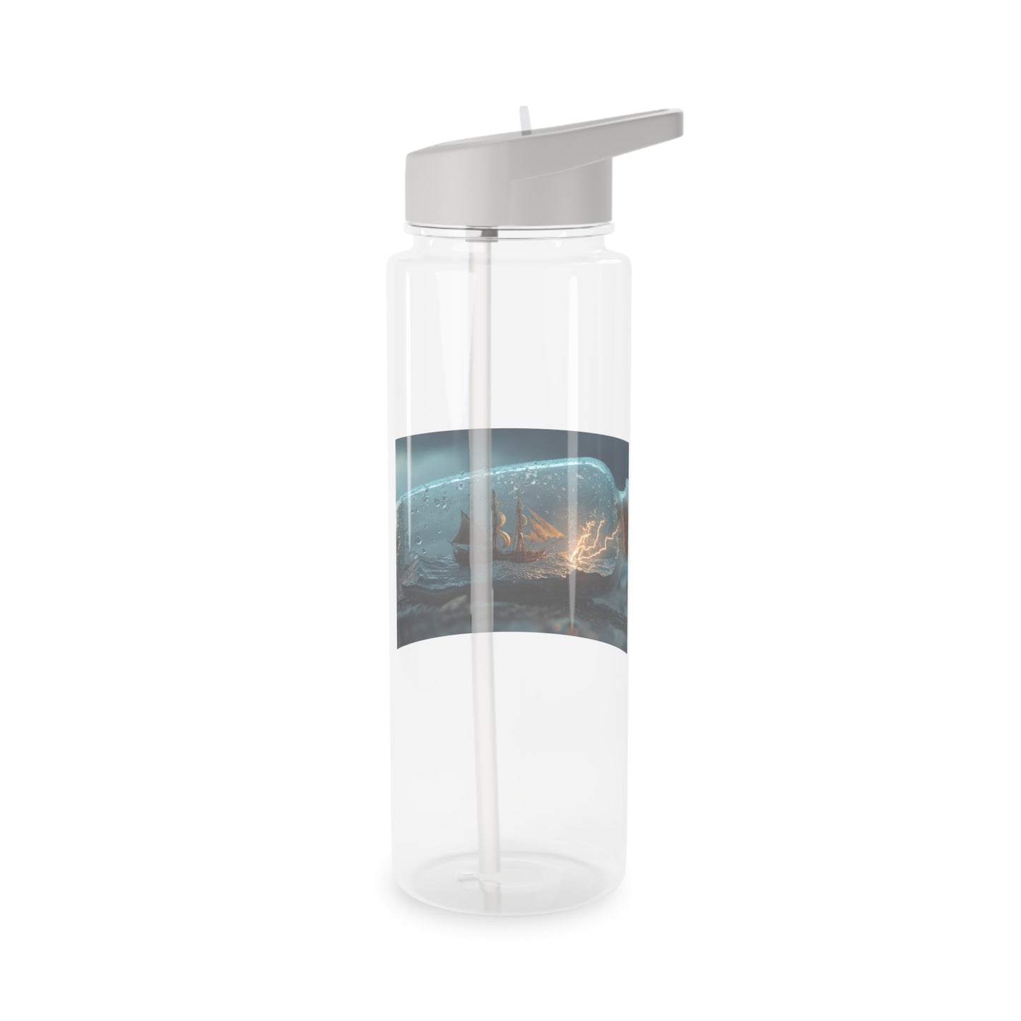 Lightning Ship Tritan Water Bottle – Stormy Seas in a Glass Vessel