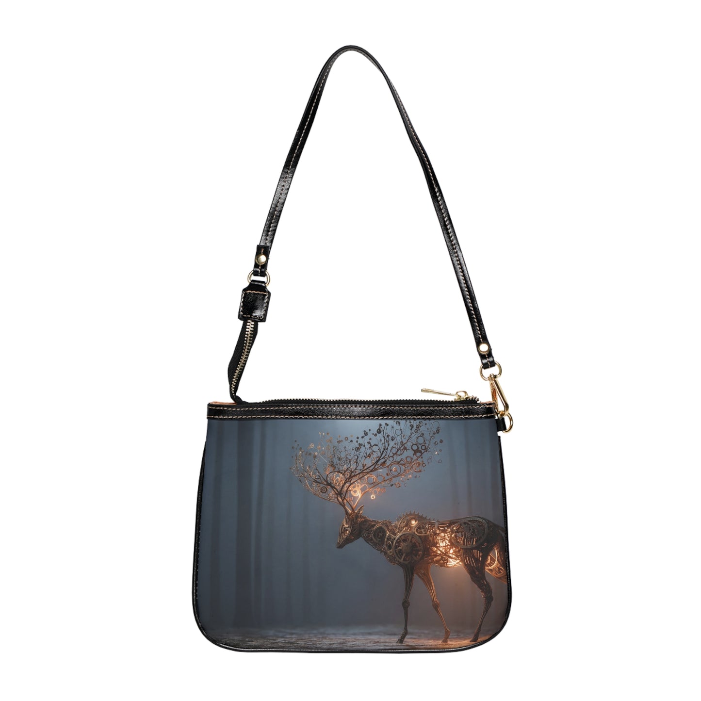 Clockwork Stag Small Shoulder Bag – Whispers of Mechanical Forest