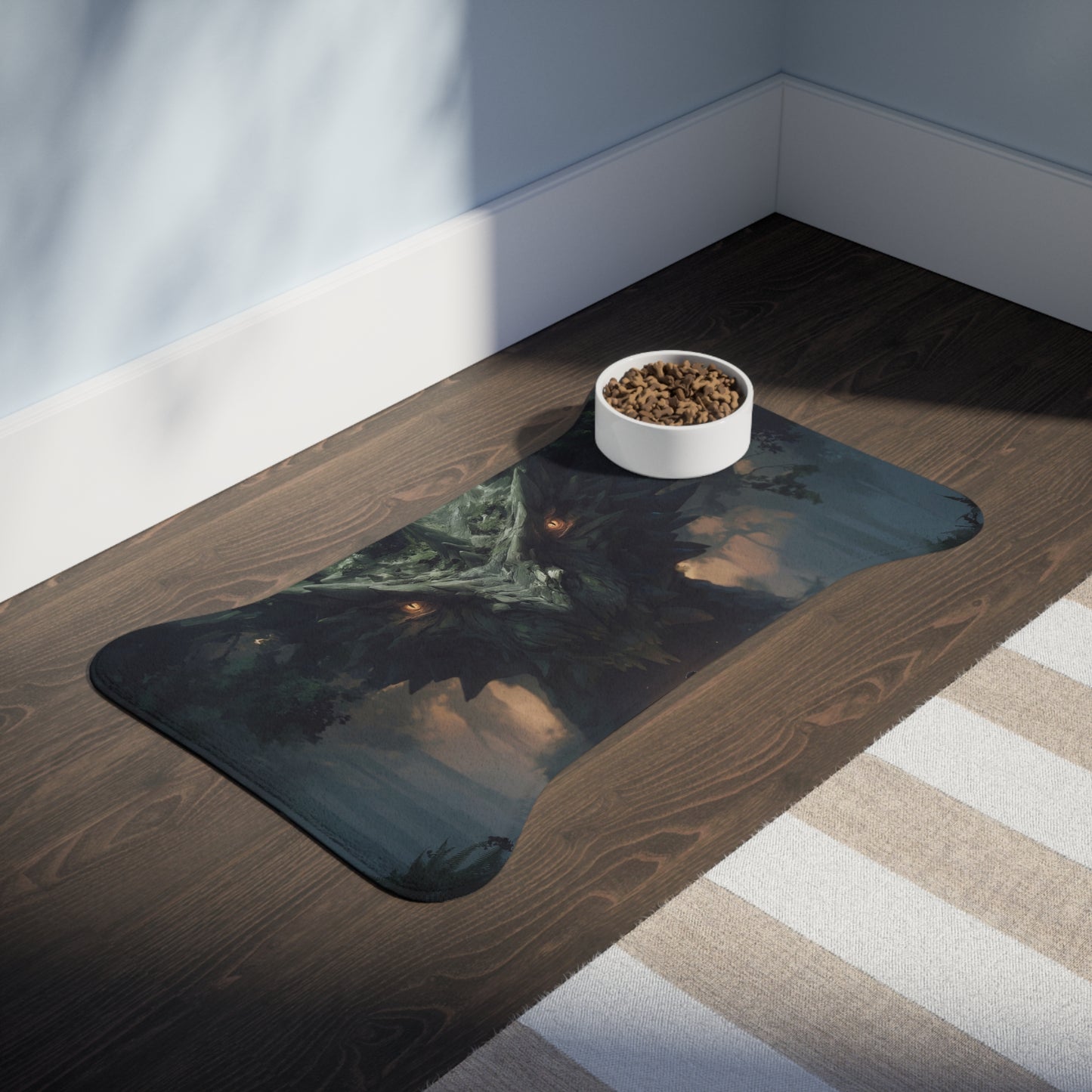 Ancient Dragon Sentinel Pet Feeding Mats – Moss-Grown Forest Guardian