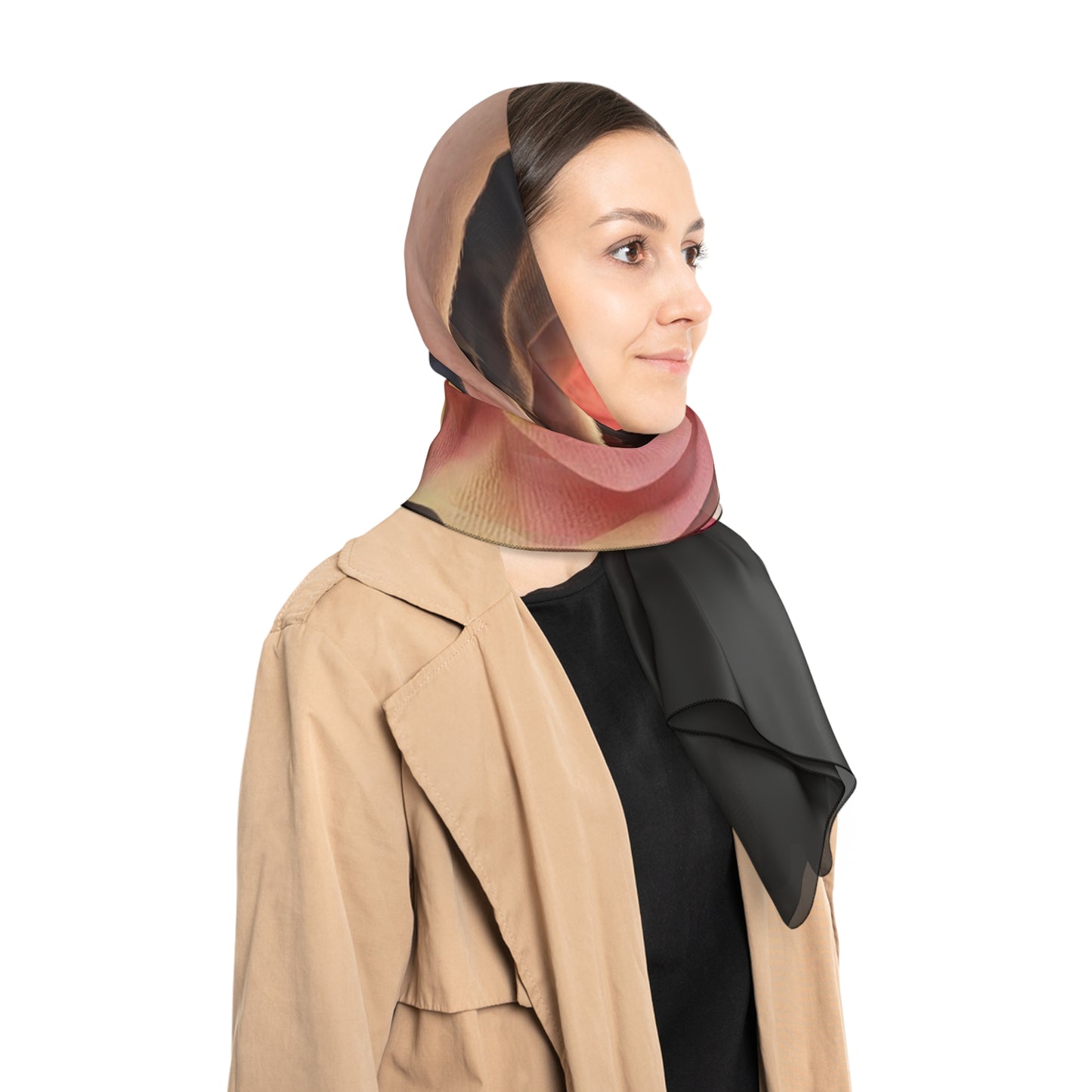 Pink Unicorn Girl Poly Scarf – Twilight Whimsy with Soft Pastels