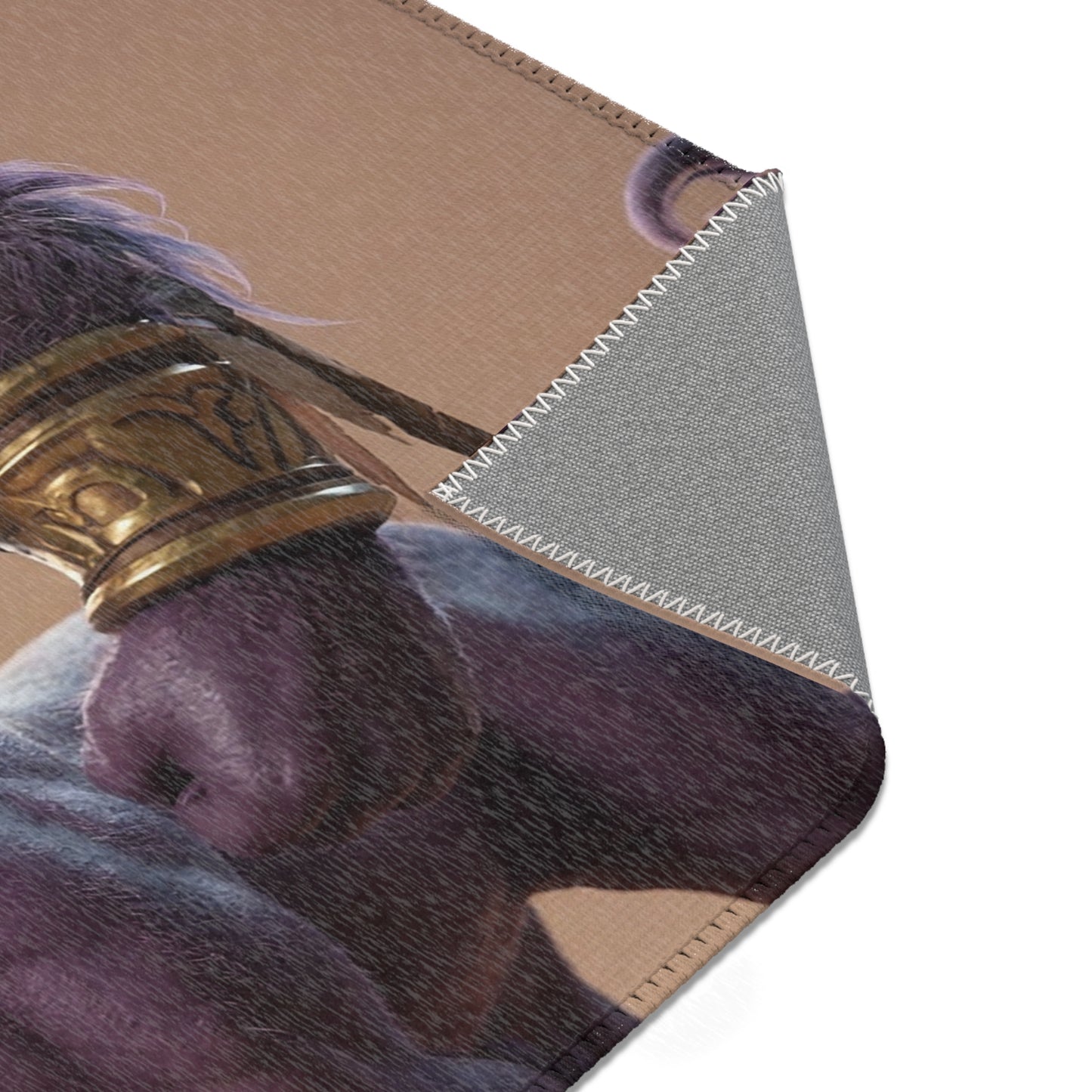 Purple Minotaur Guardian Area Rug – Warm Earth-Toned Mythic Presence