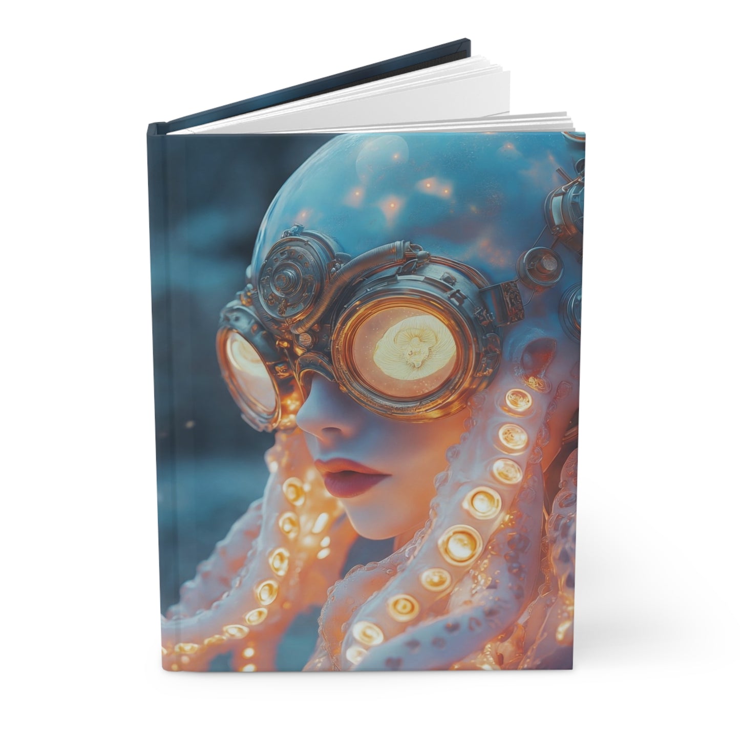 Octopus Pilot Hardcover Journal Matte – Glow-Infused Deep-Sea Navigator