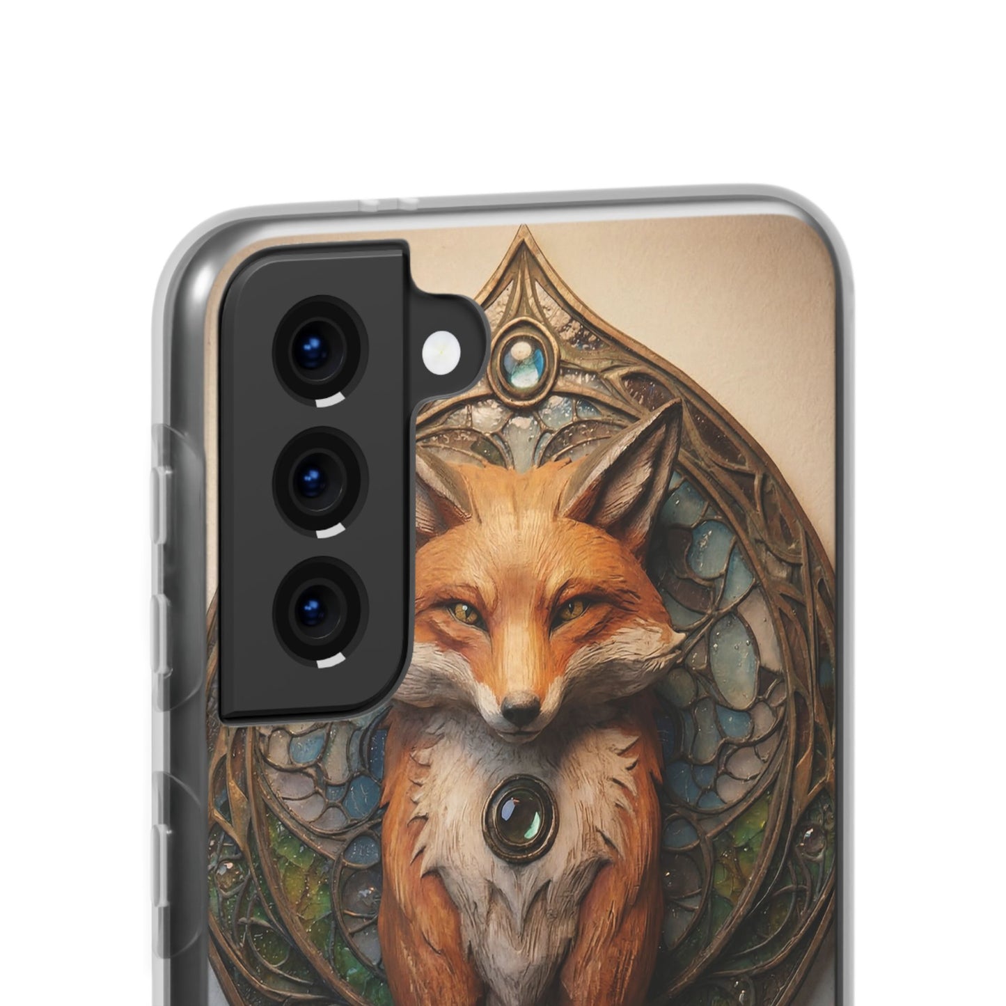 Fox Sentinel Flexi Cases – Amber Glow Through Stained Glass