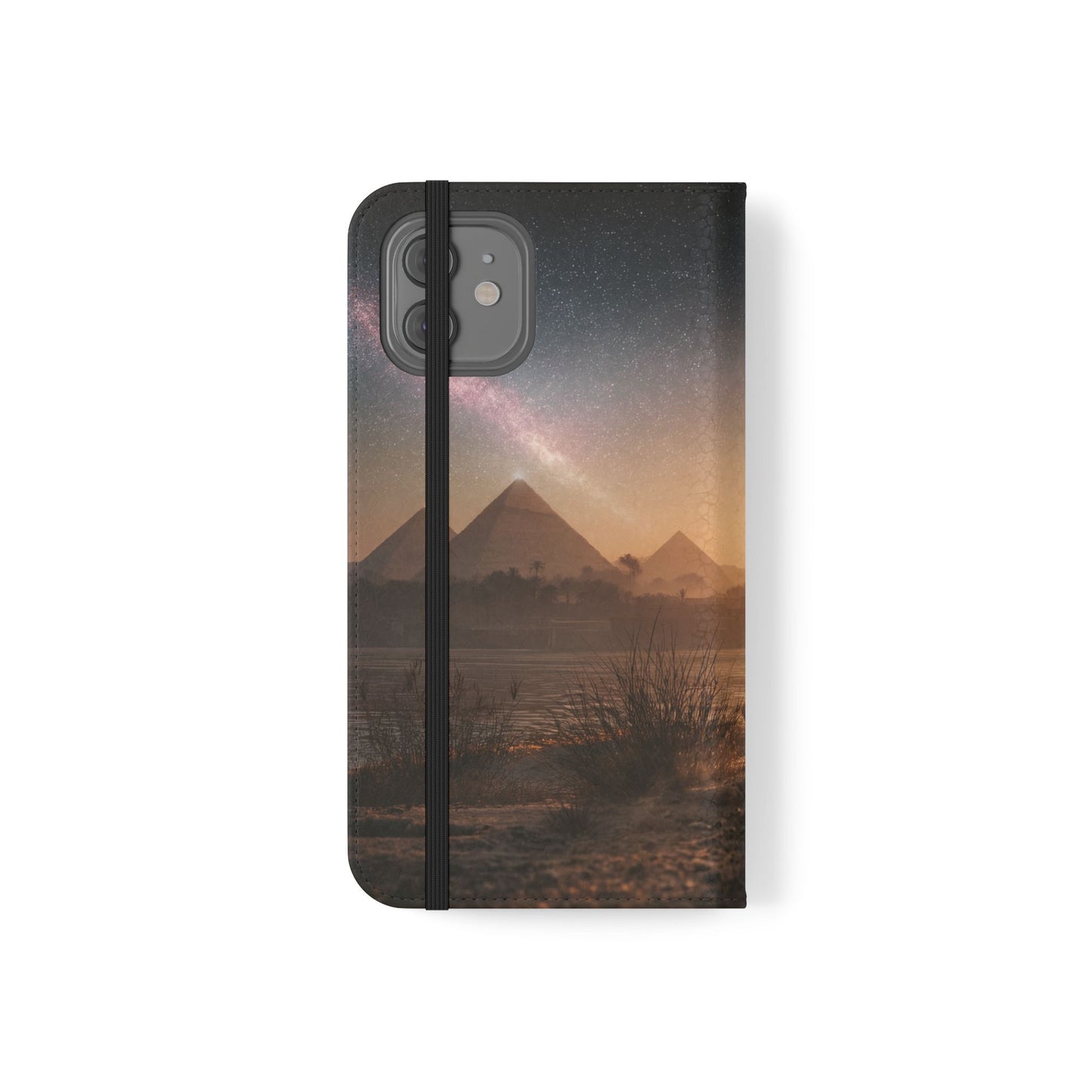 Pharaoh Cats Flip Cases – Starry Nile Guardians on the Bank