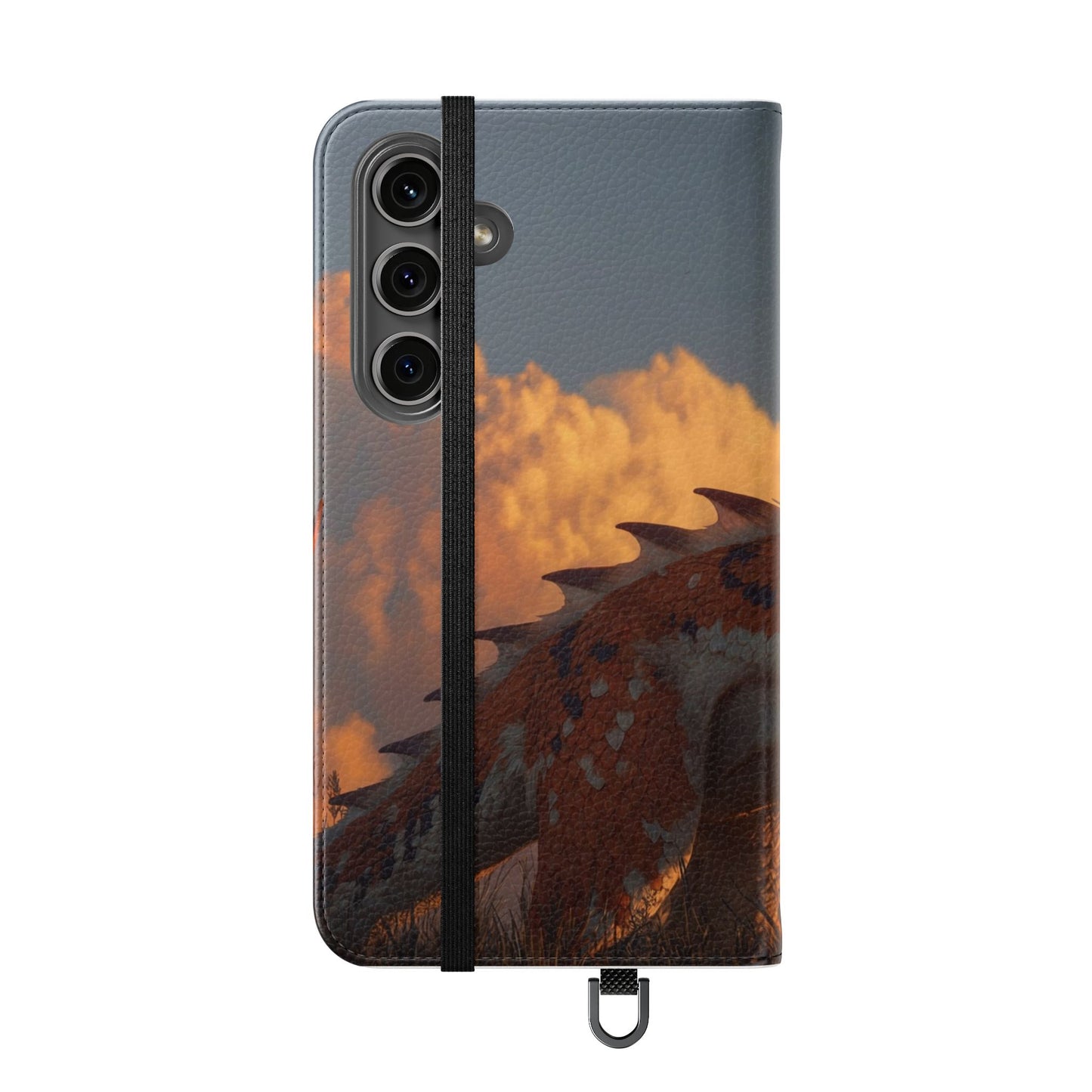 Gilded Dragon Flip Cases – Amber Sunset Guardian