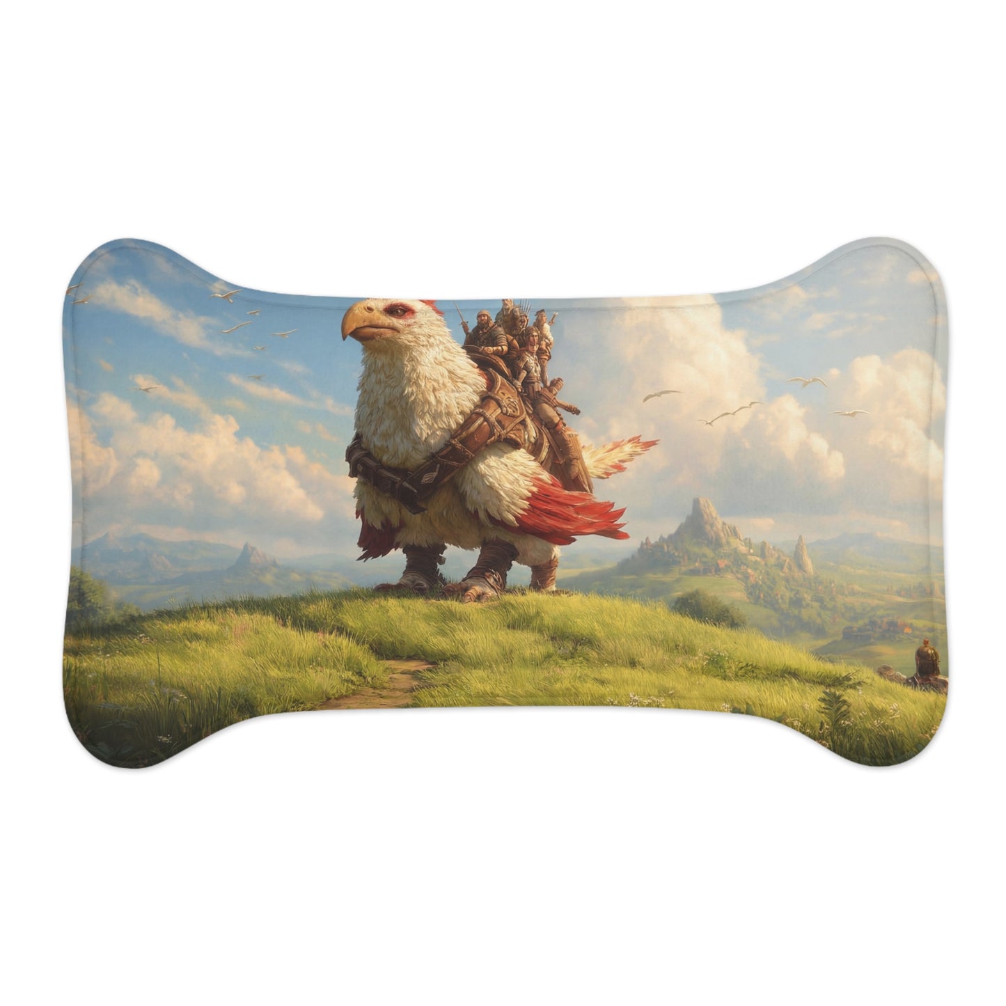 Skyward Eagle Rider Pet Feeding Mats – Sunlit Summit Adventure