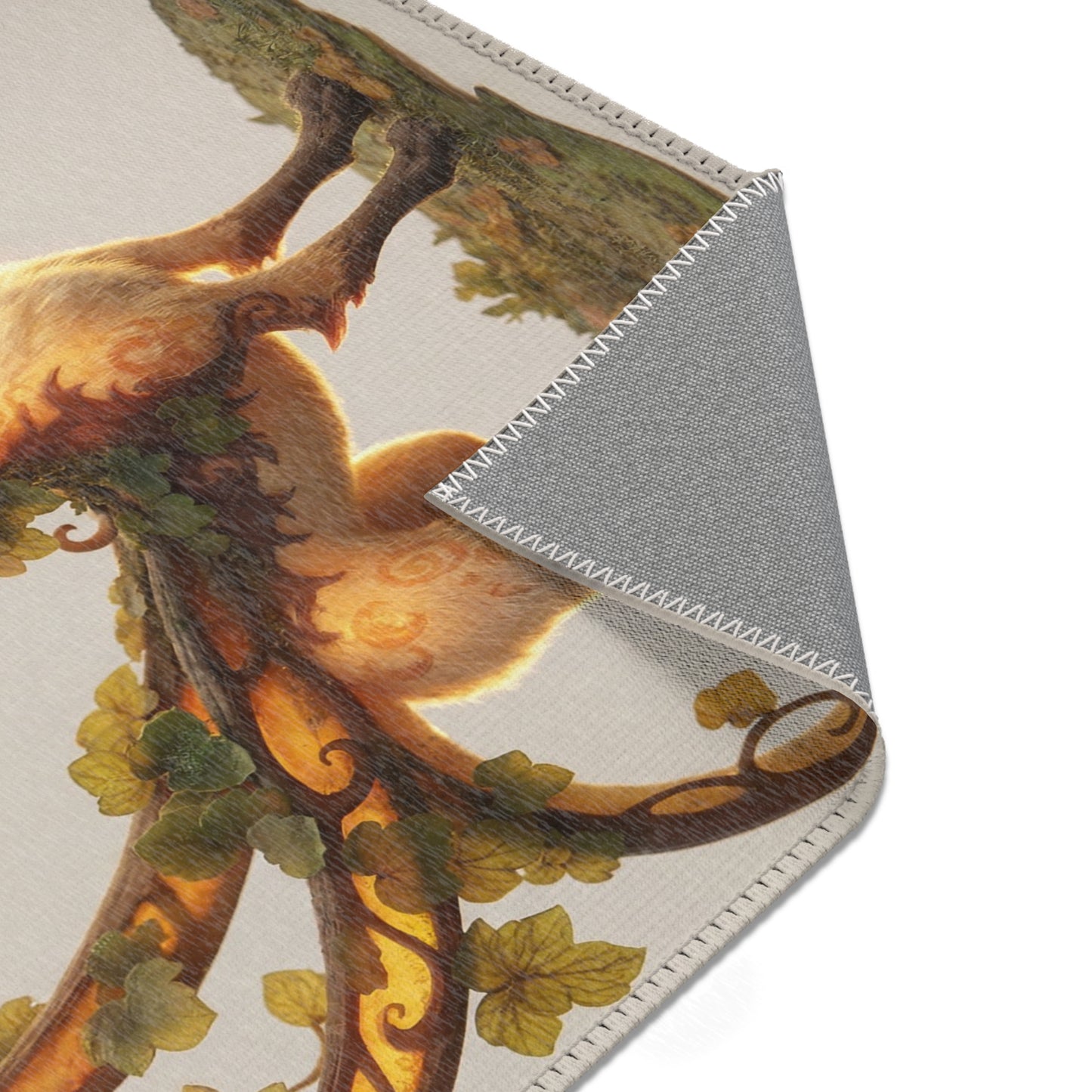 Whimsical Lantern Arch Rug – Golden Twilight Guardian