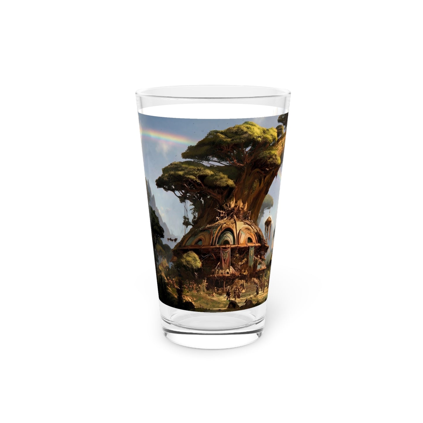Treehouse Archway Pint Glass – Rainbow Gateway to a Verdant Realm
