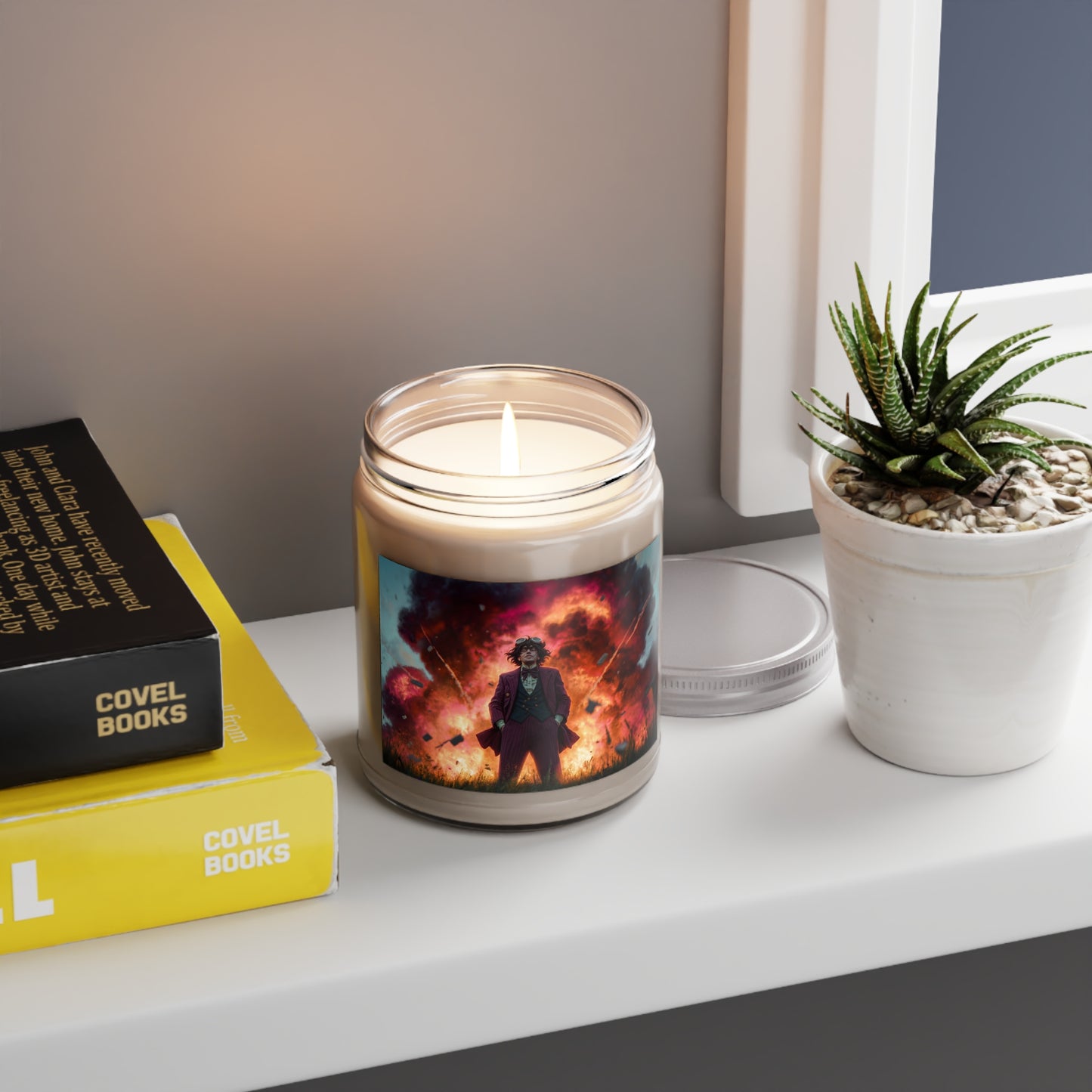 Explosive Gentleman Scented Soy Candles with White Lid, 9oz – Crimson Sky Calamity
