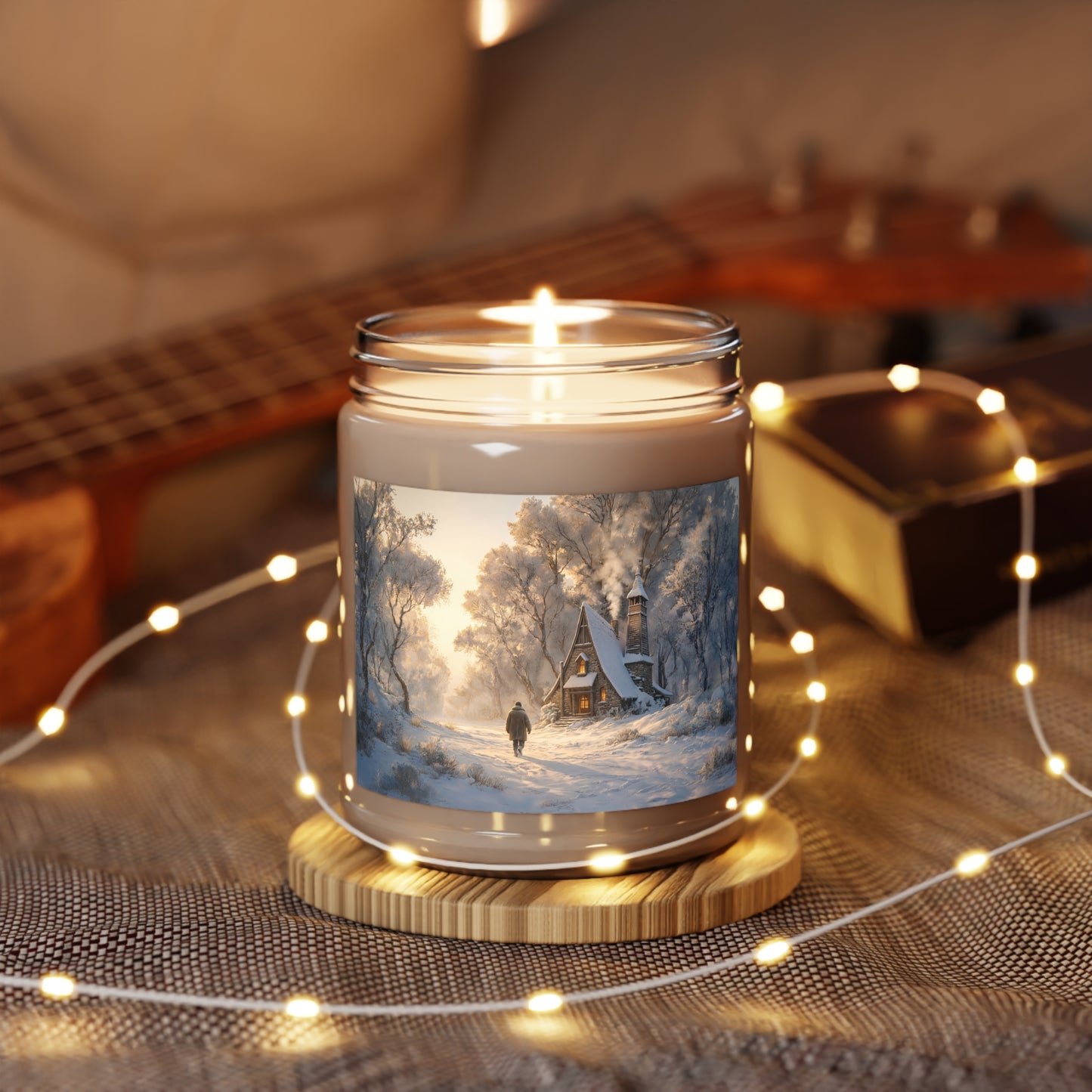 Snowbound Chapel Scented Soy Candles with White Lid, 9oz – Warmth in a Winter’s Hush