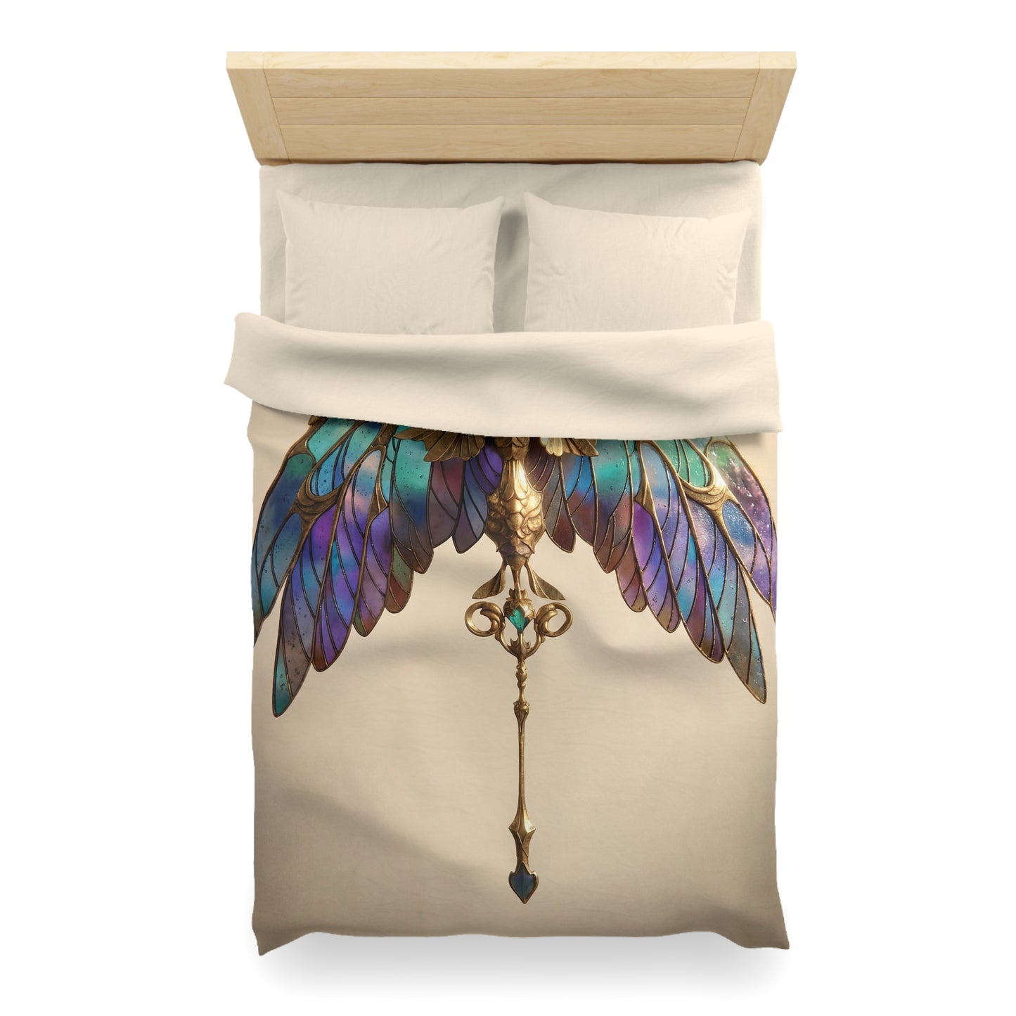 Celestial Phoenix Key Duvet Cover – Wings of Twilight and Starlight