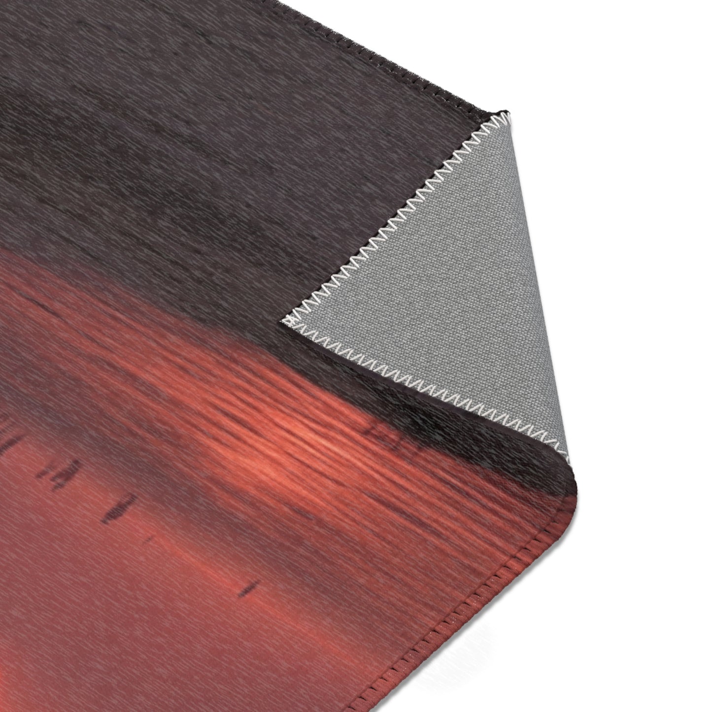 Lone Traveler Staircase Rug – Crimson Sunset Skyway