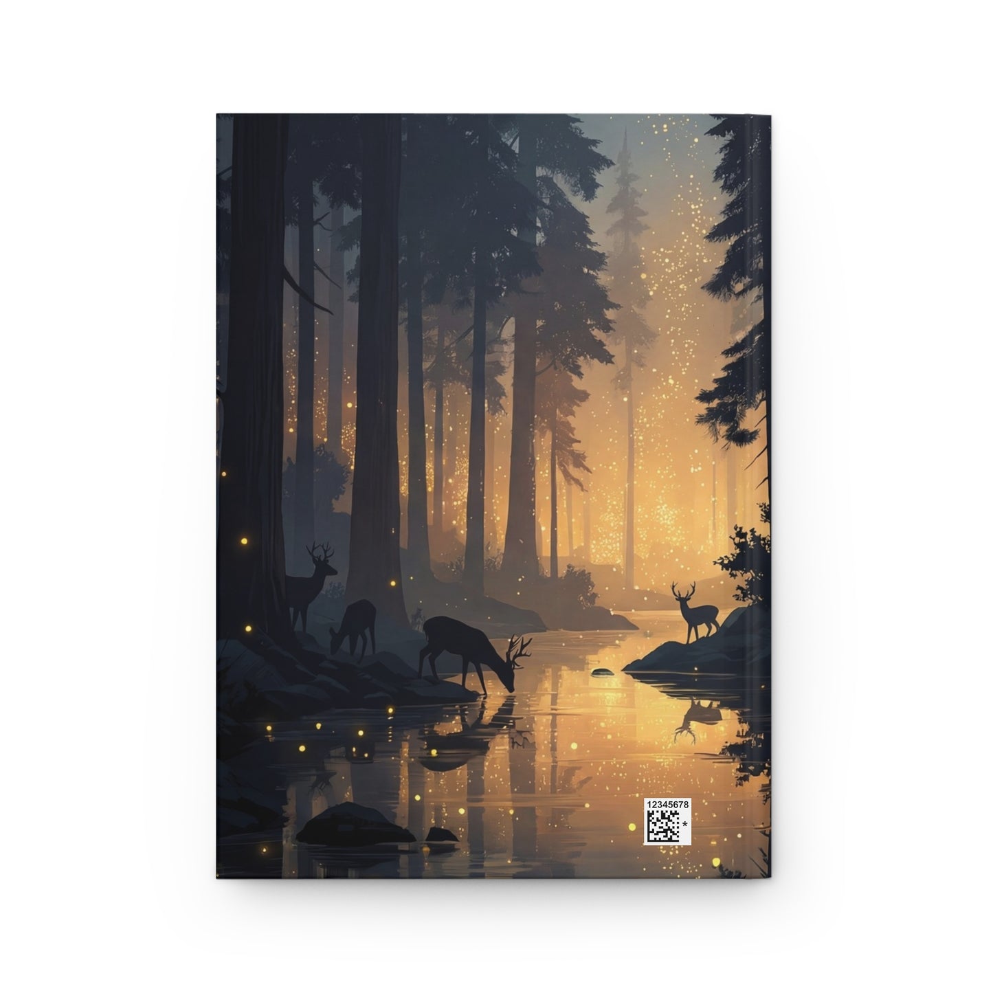 Whispering Woods Deer Journal Matte – Golden Twilight Sanctuary